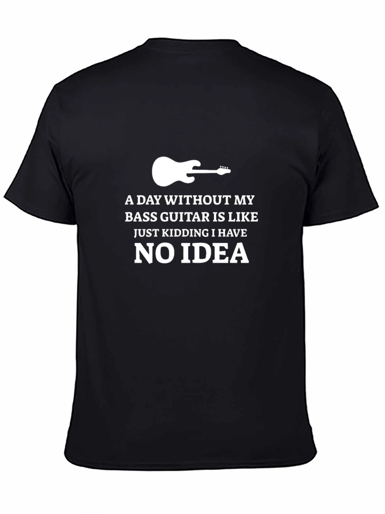 Black Bass Guitar T-Shirt - Funny Musician Tee view 4