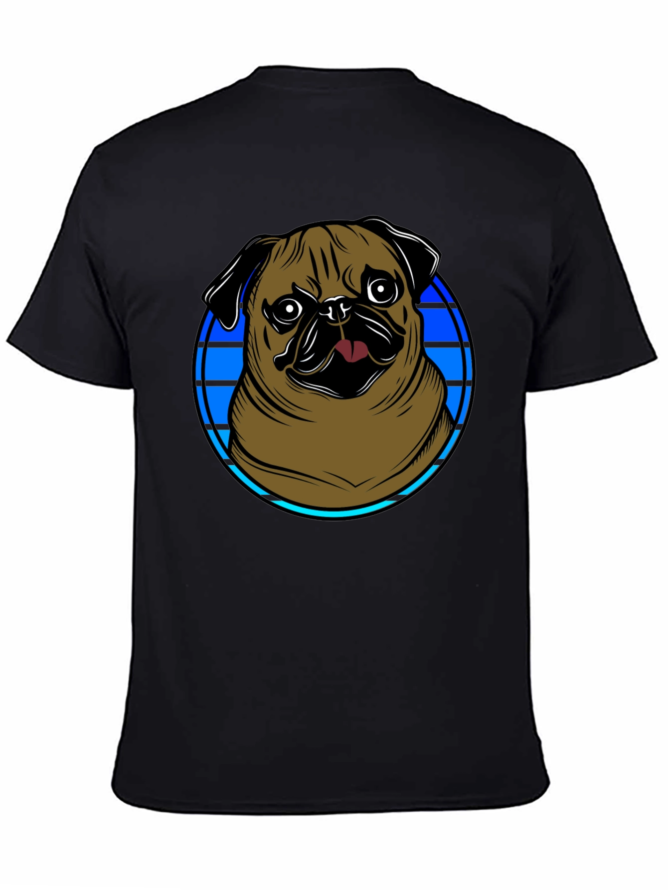 Black Pug Graphic Tee - Men's Black T-Shirt view 4