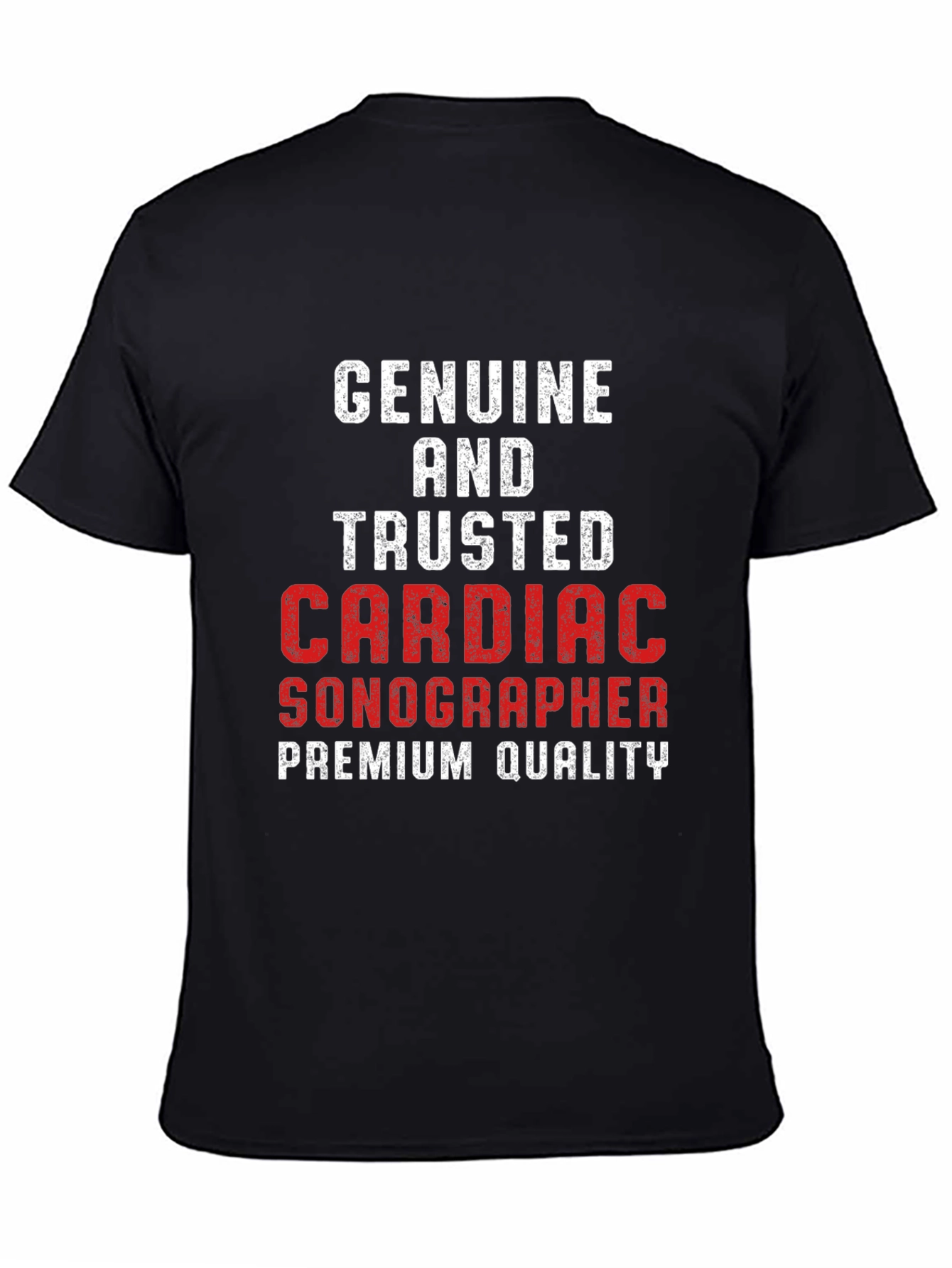 Black Cardiac Sonographer Premium Quality T-Shirt view 4