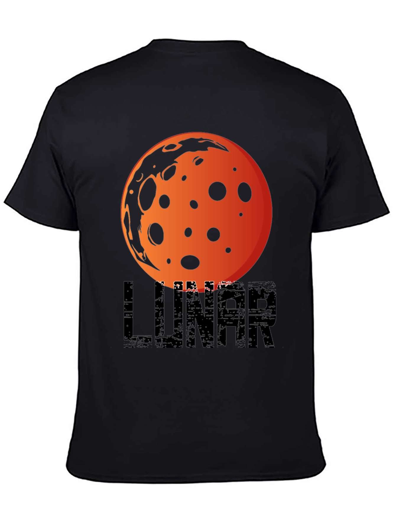 Black Lunar Graphic T-Shirt -  Space Inspired Design view 4