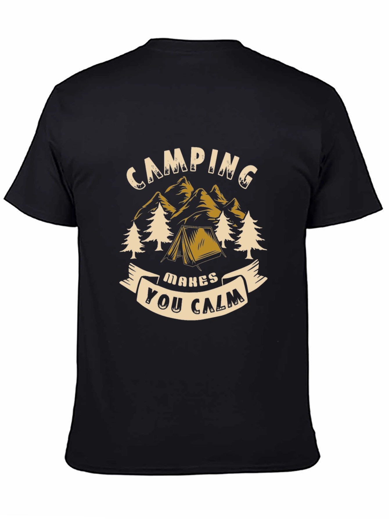 Black Camping Makes You Calm Black Graphic Tee view 4
