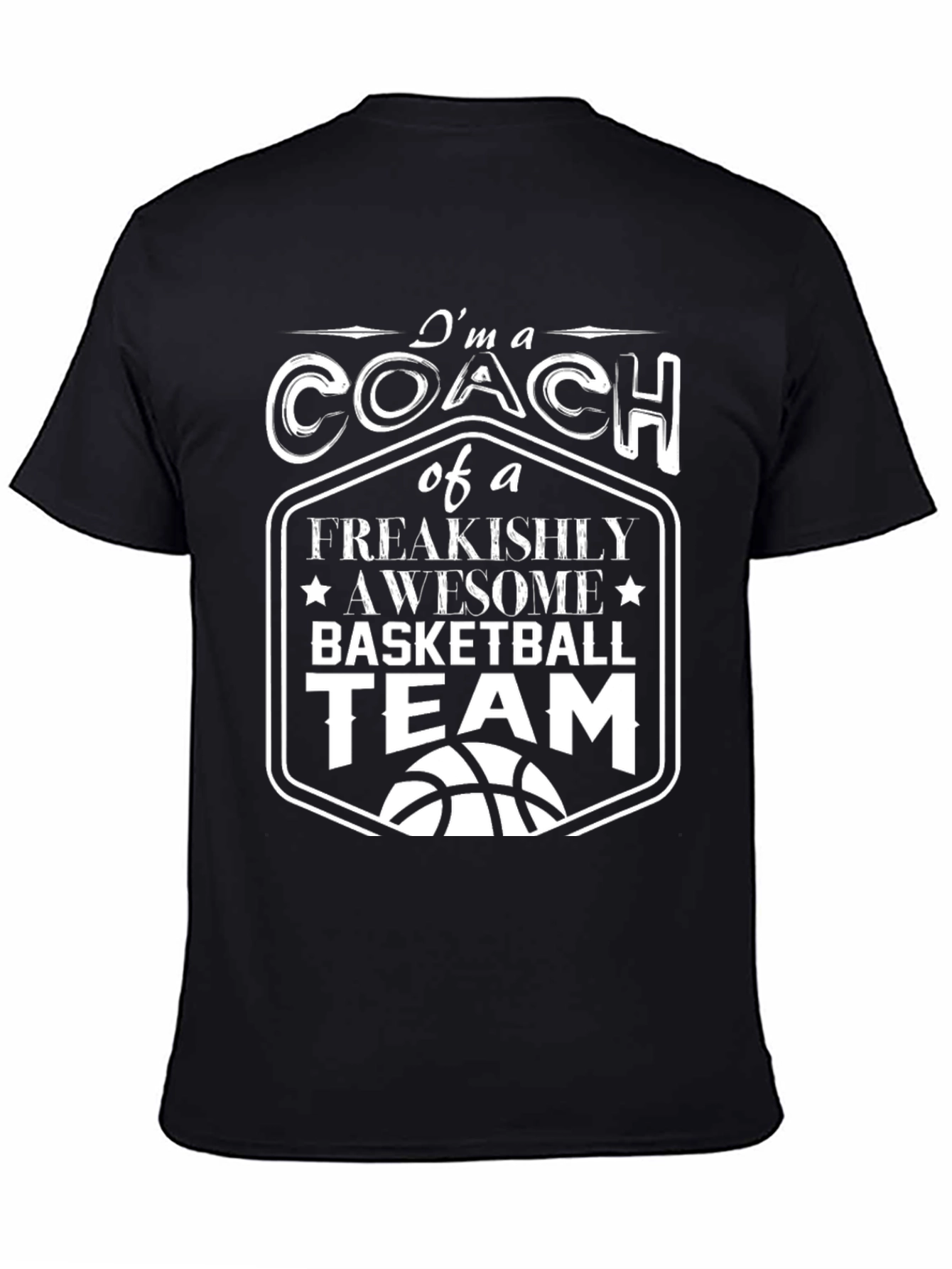 Black Coach Basketball Team Graphic T-Shirt view 4