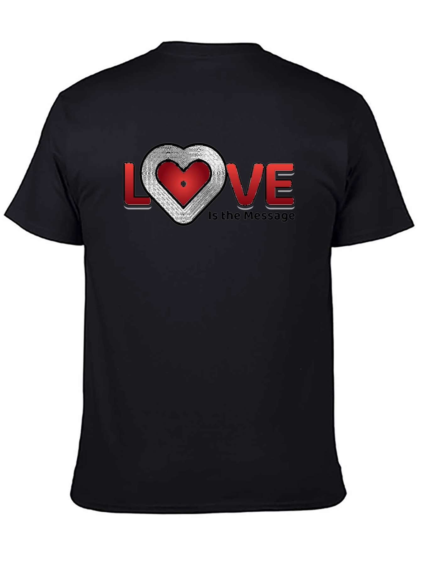 Black Love is the Message Graphic T-Shirt - Stylish Crew Neck view 4