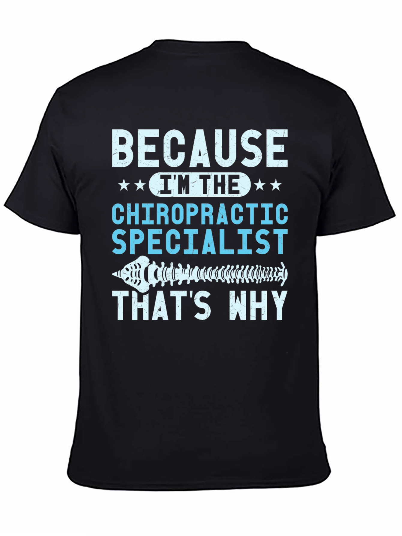 Black Chiropractic Specialist T-Shirt view 4