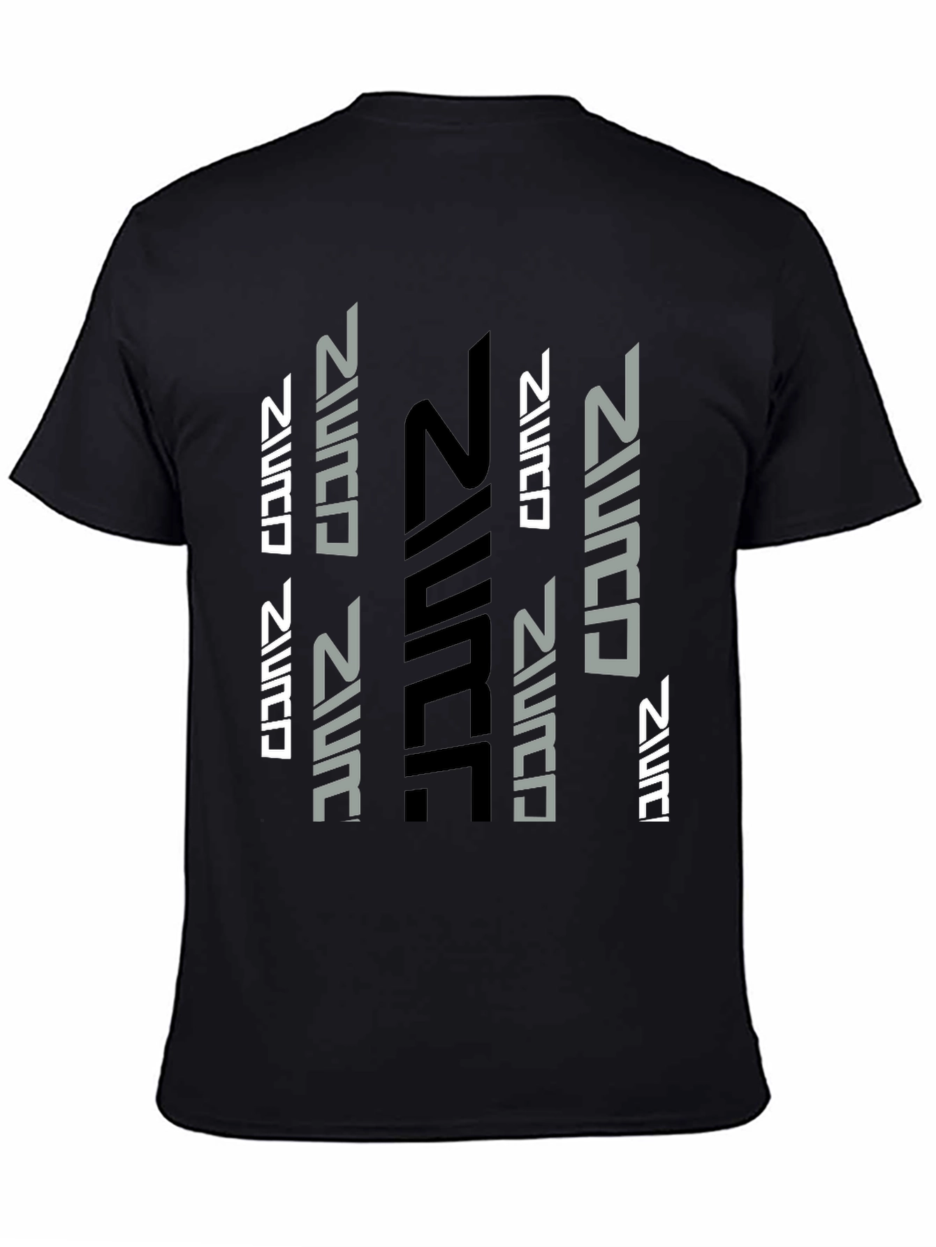 Black Futuristic Graphic Print Black T-Shirt view 4