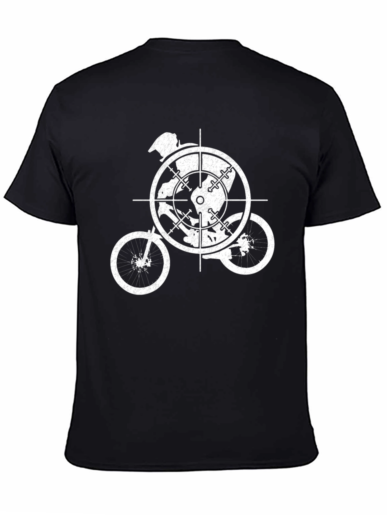 Black Cyclist Target Graphic Tee - Black Cotton Blend view 4