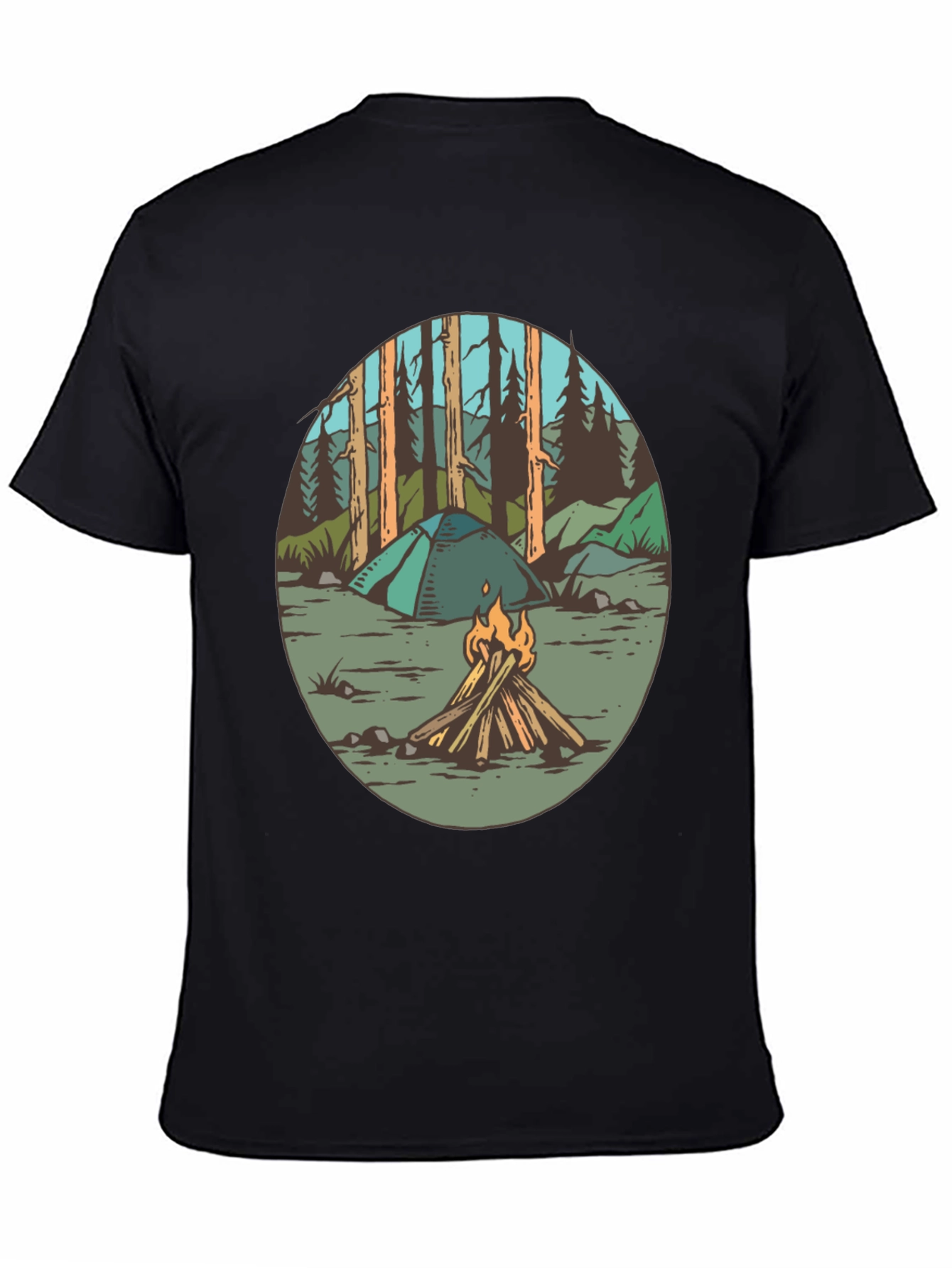 Black Camping Adventure Graphic Tee view 4