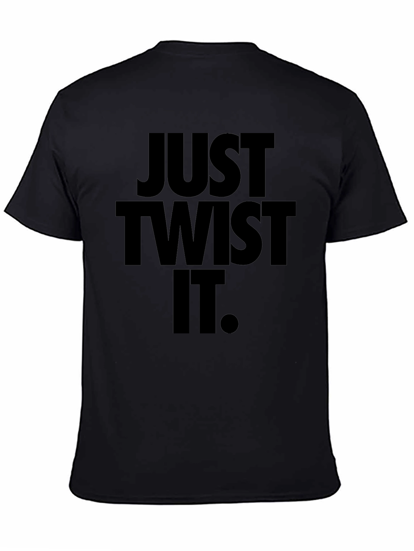 Black Just Twist It Graphic Tee - Black Crew Neck view 4