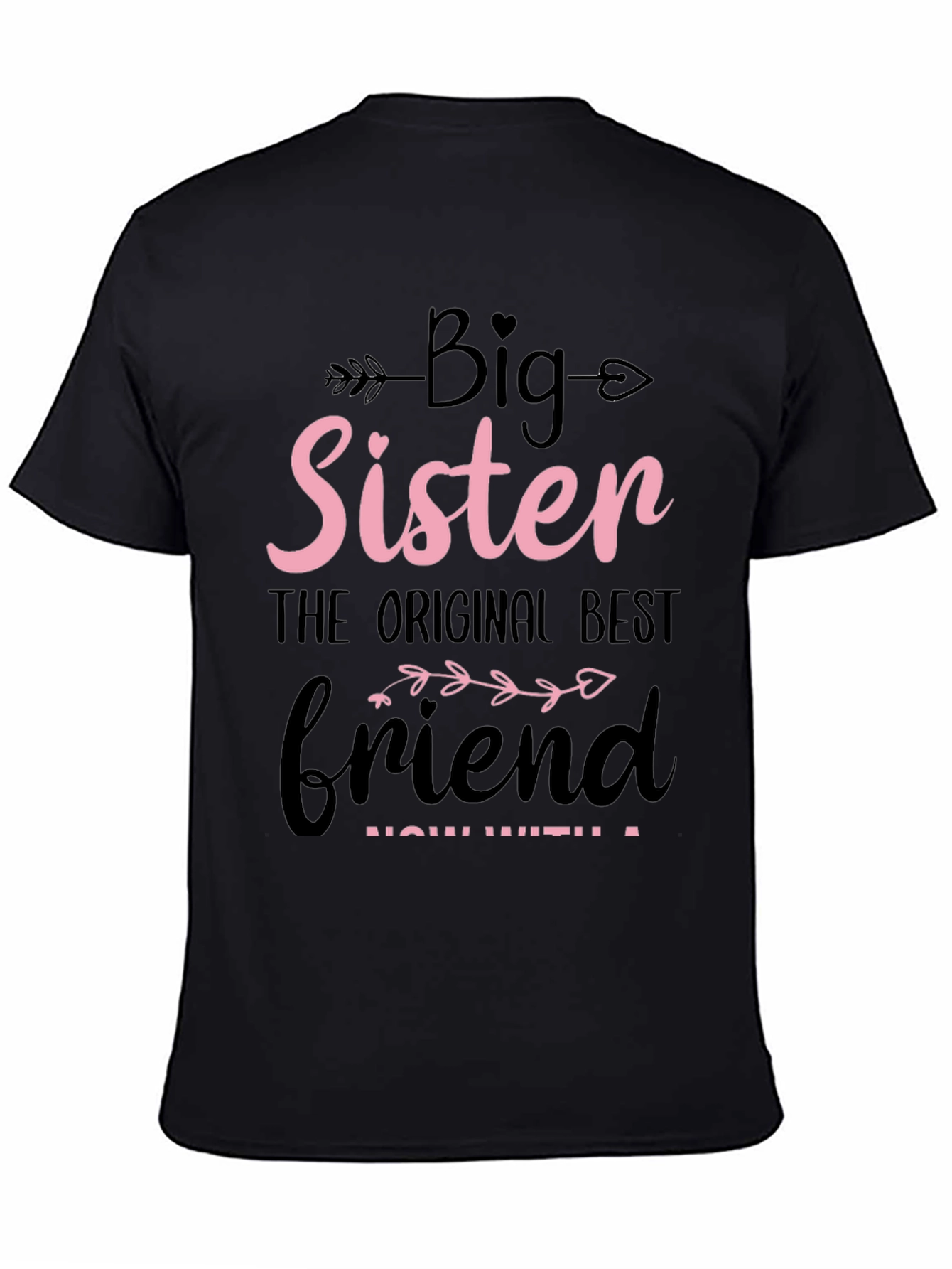 Black Big Sister Best Friend Graphic Tee view 4
