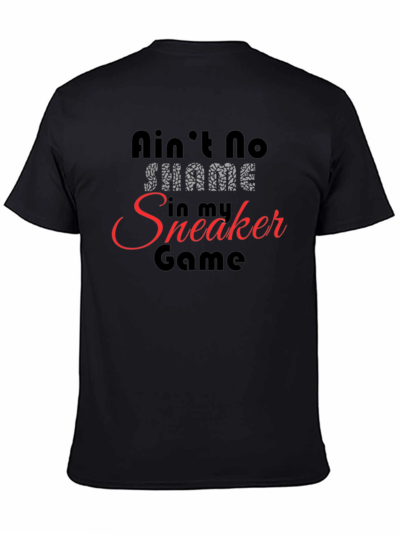 Black Ain't No Shame Sneaker Game T-Shirt view 4