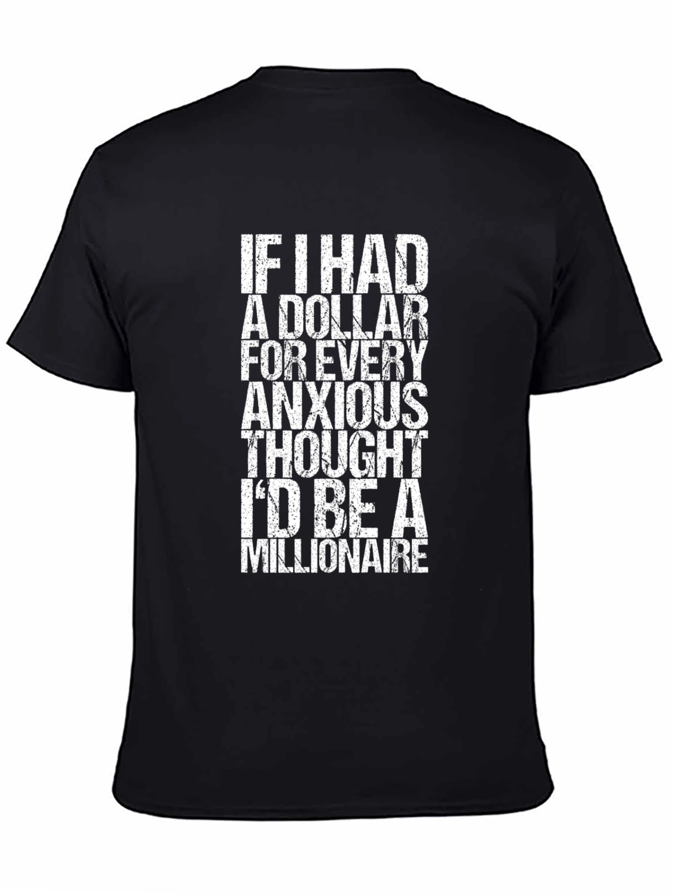 Black Anxious Thoughts Millionaire Graphic Tee view 4