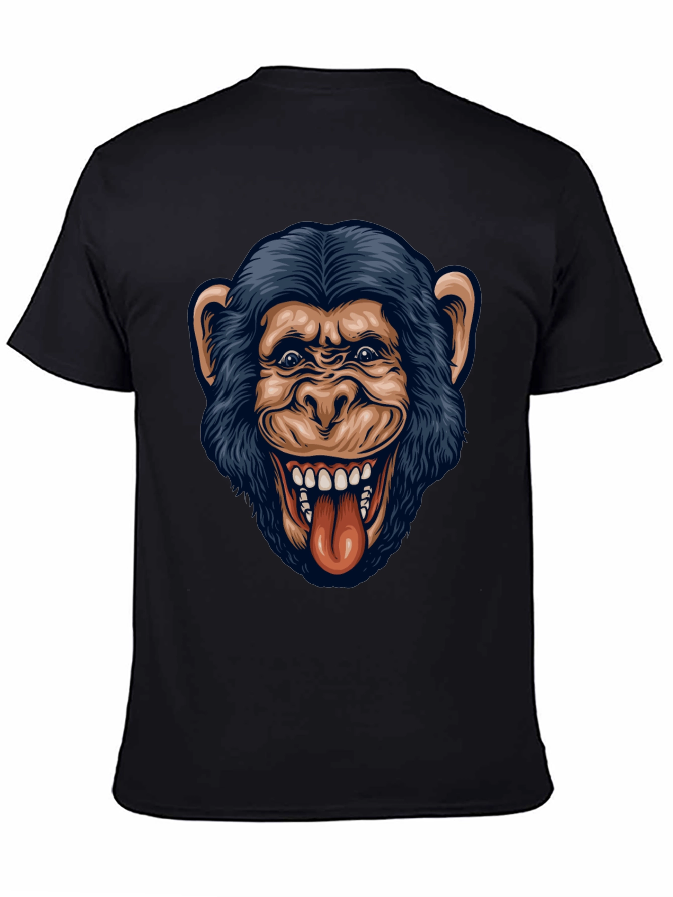 Funny Monkey Graphic Black T-Shirt - 4