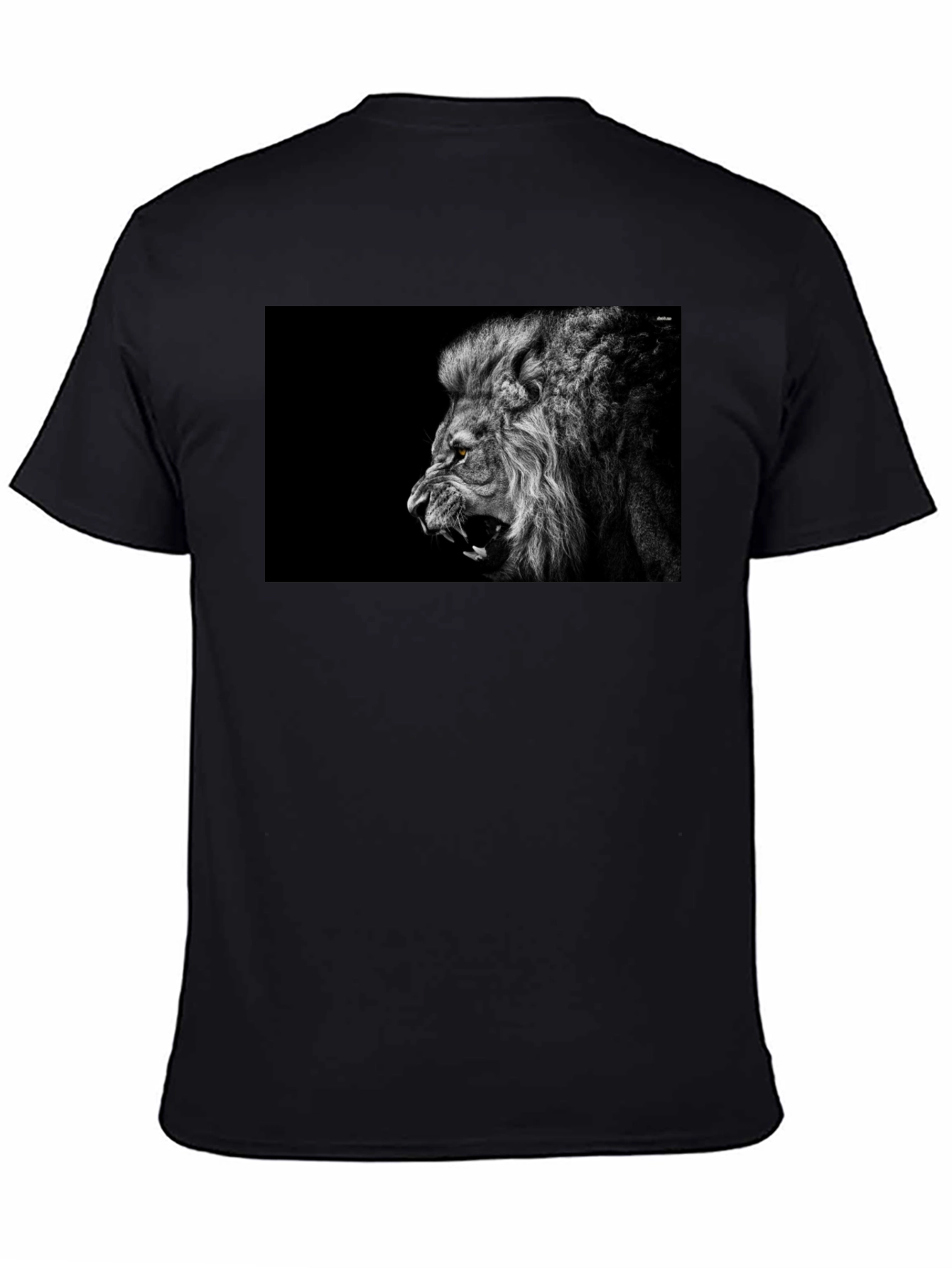 Black Roaring Lion Graphic Black T-Shirt view 4