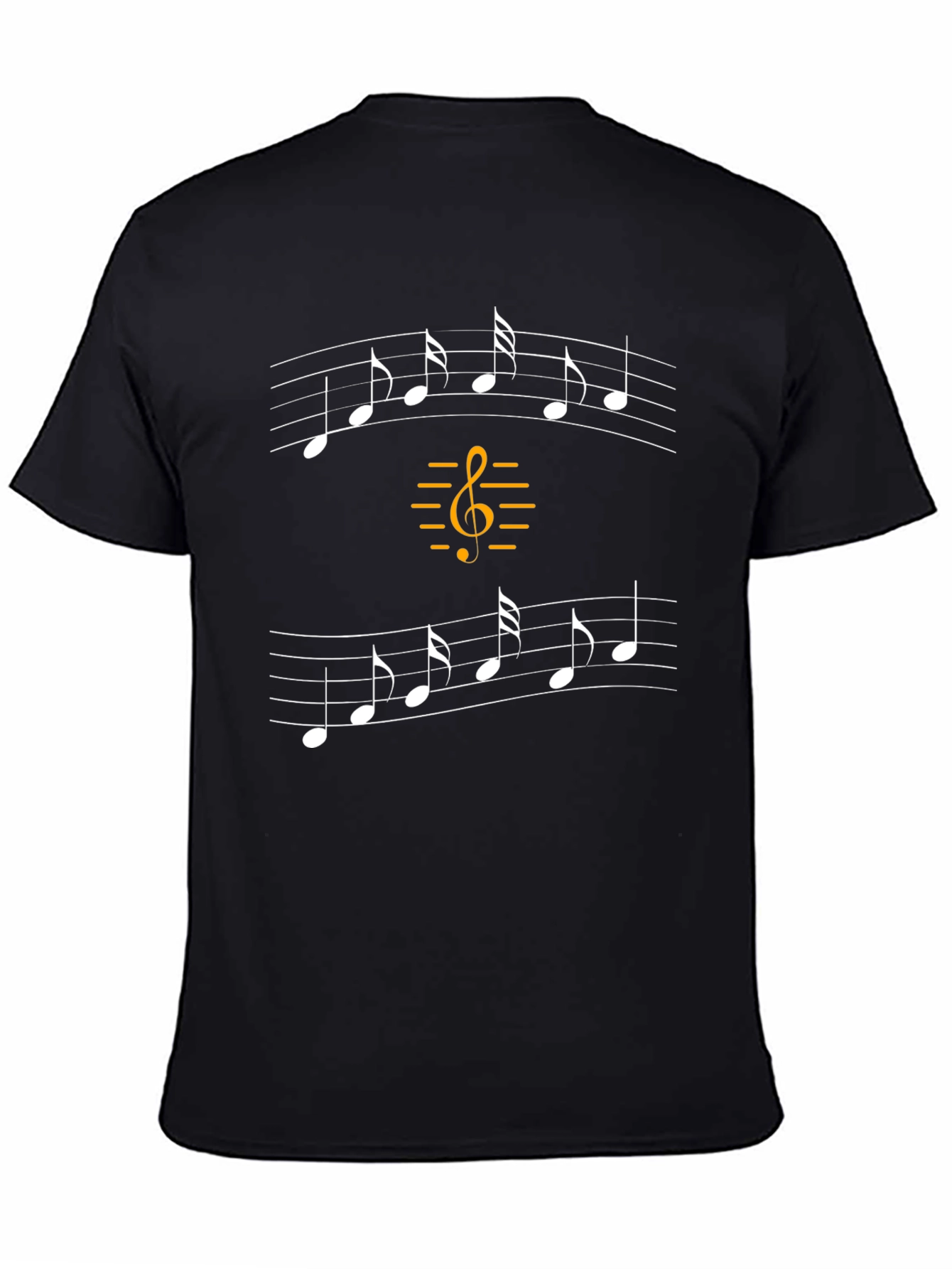 Black Music Notes T-Shirt - Stylish & Comfortable Black Tee view 4
