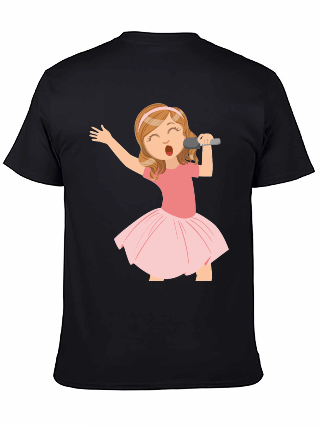 Singing Girl Graphic Tee - Black Cotton Comfort - 4