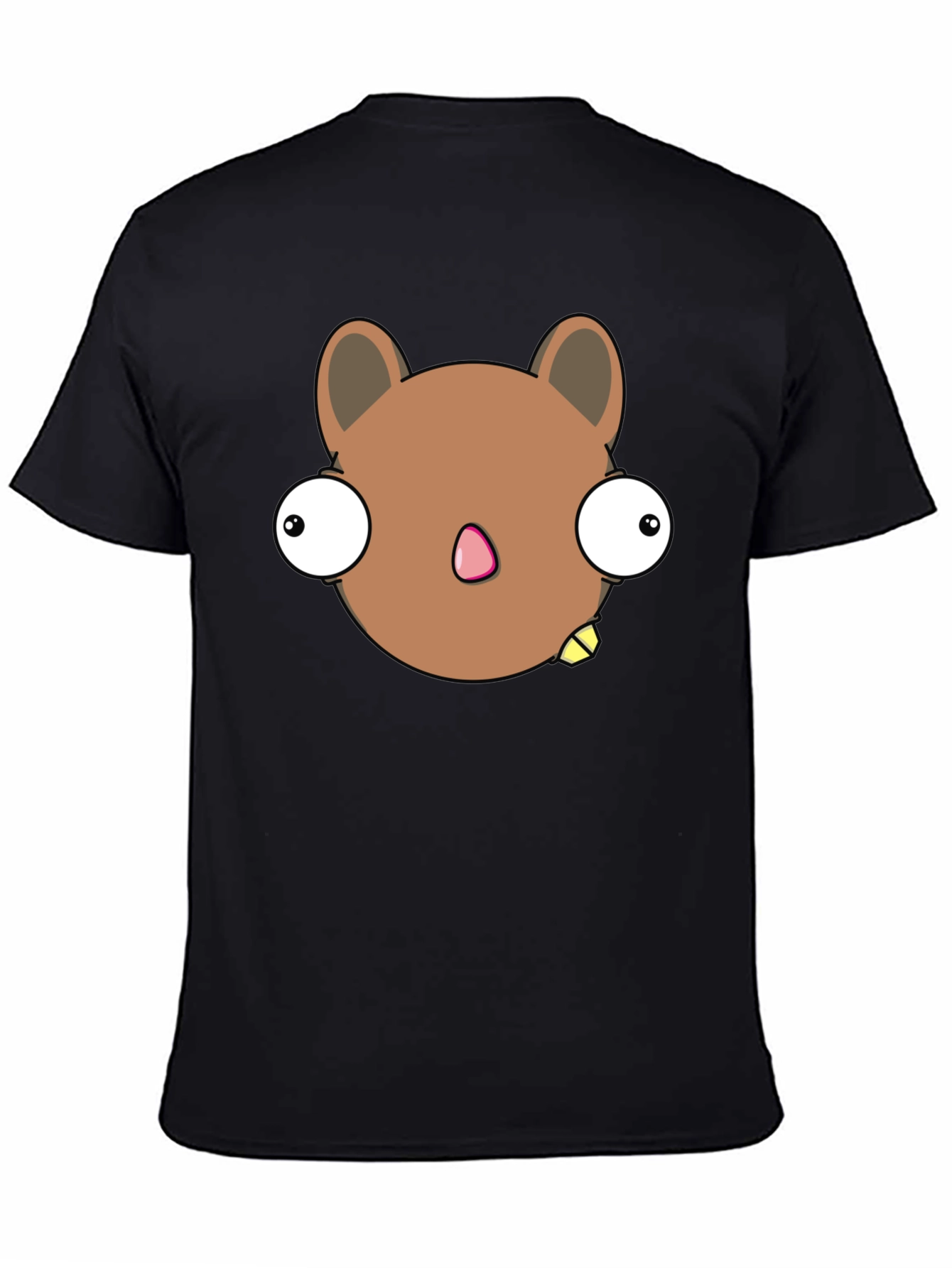 Black Funny Cartoon Animal Black Graphic T-Shirt view 4