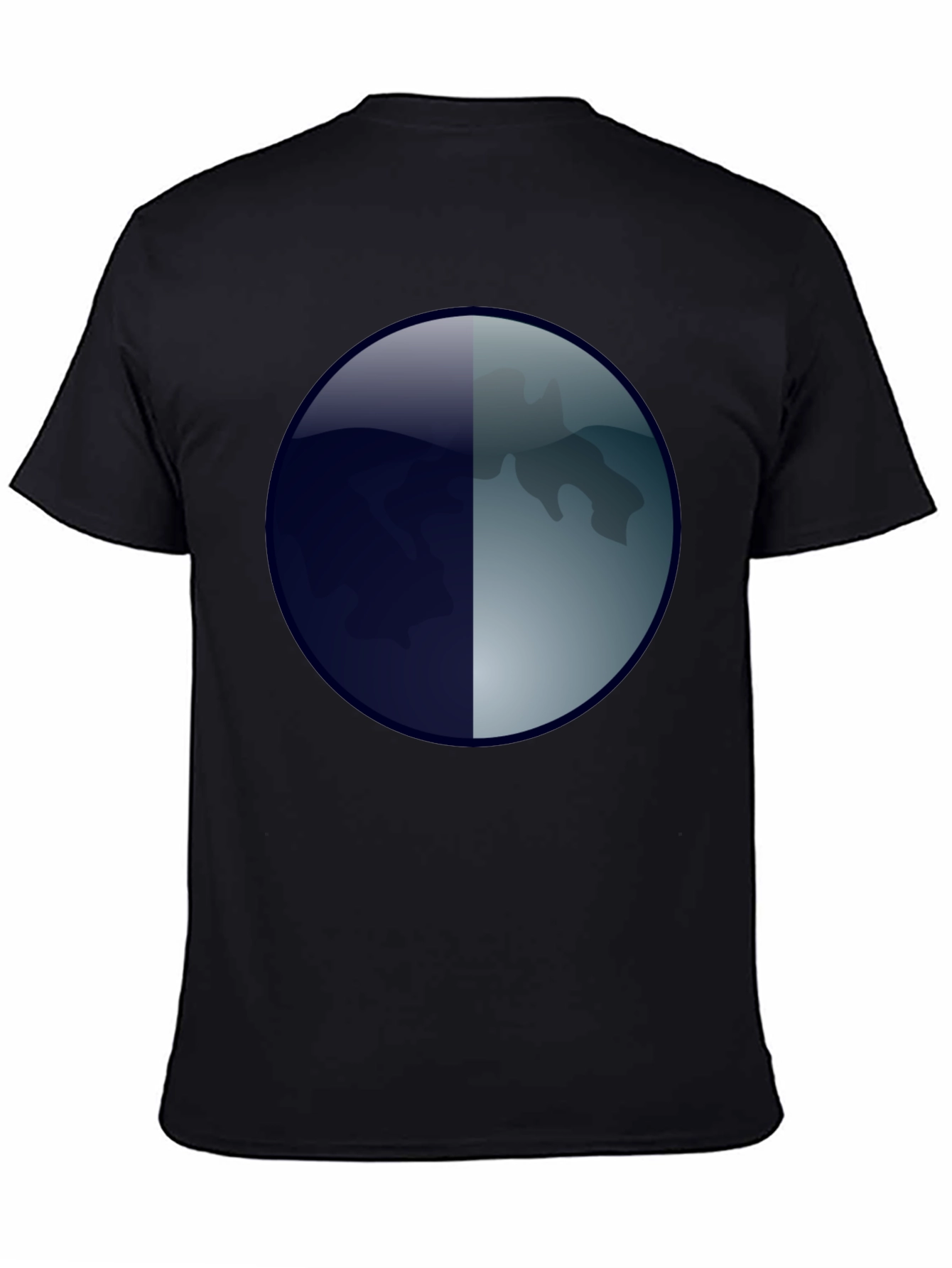 Black Abstract Moon Graphic T-Shirt - Men's Black Tee view 4