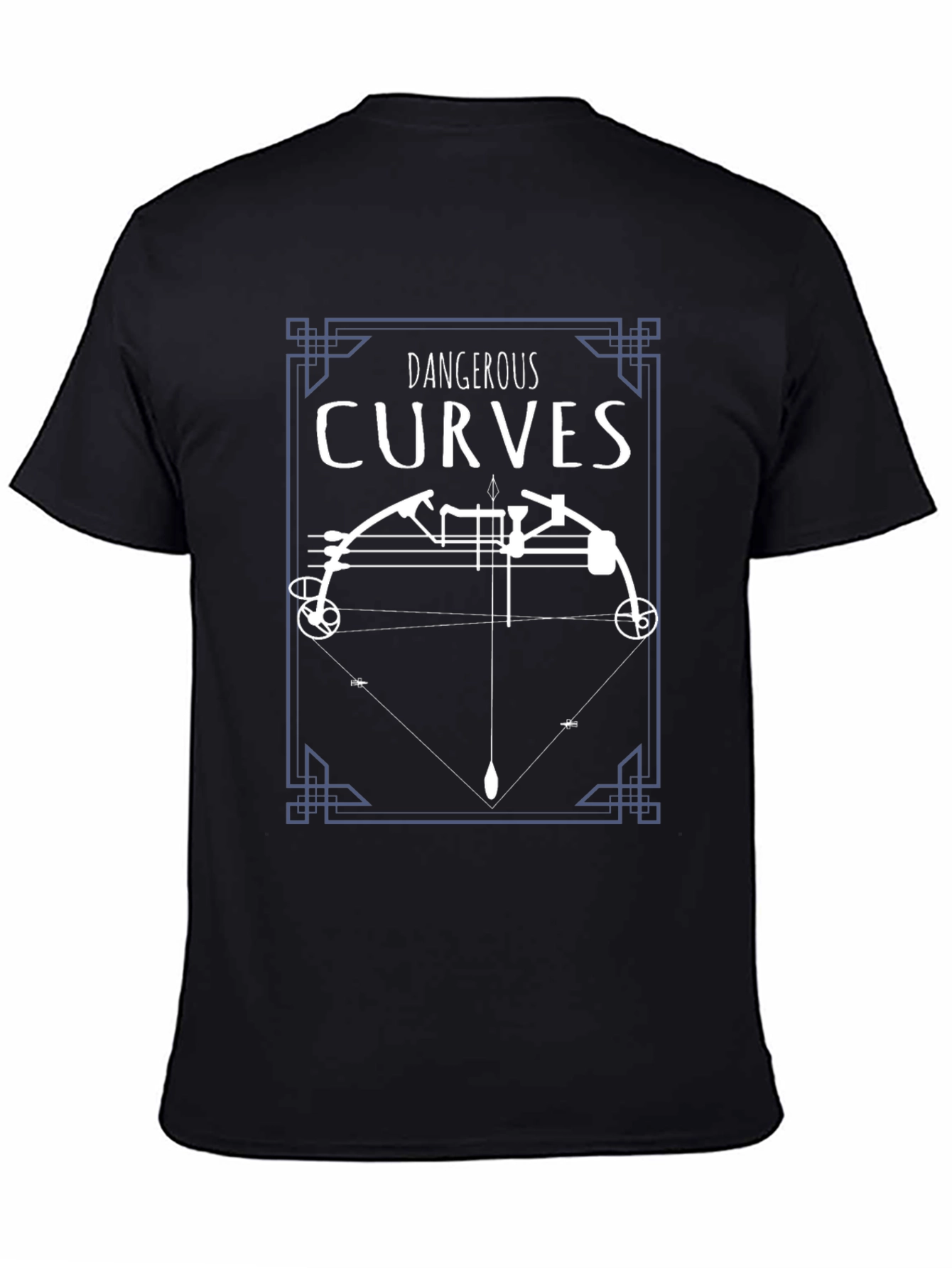 Black Dangerous Curves Bow and Arrow Graphic Tee view 4