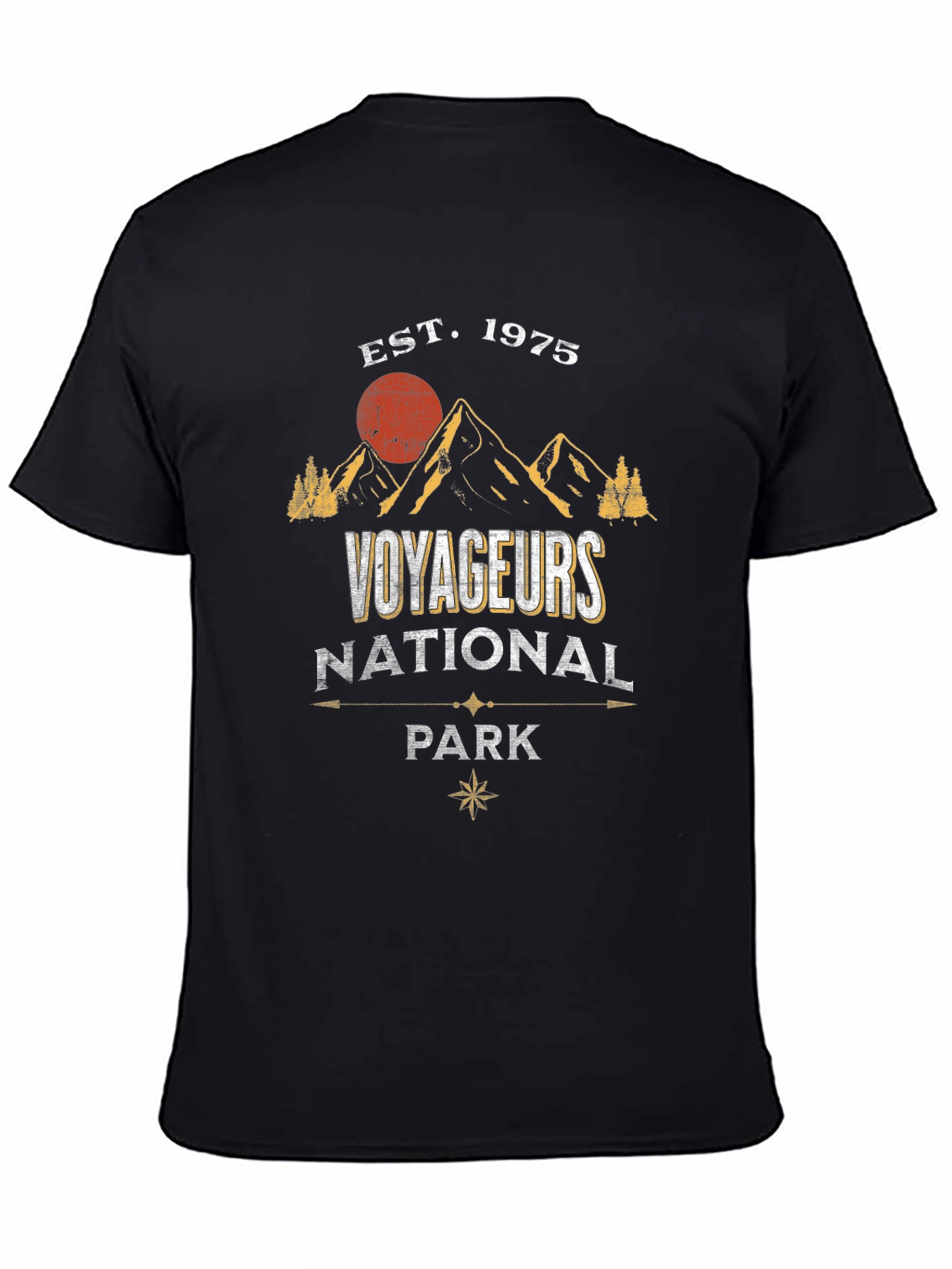 Black Voyageurs National Park Est. 1975 Graphic T-Shirt view 4