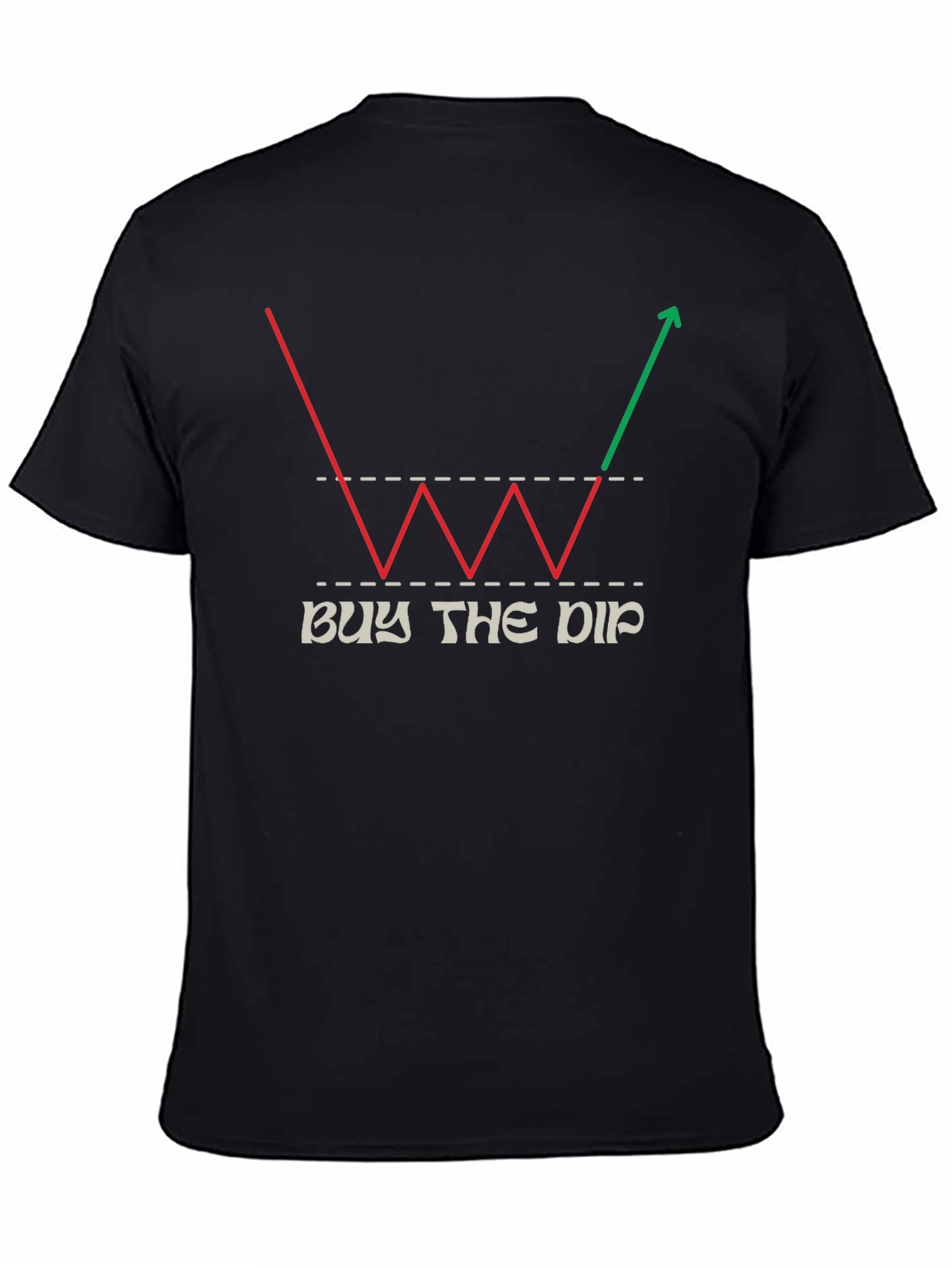 Black Buy the Dip Stock Market Trader T-Shirt view 4
