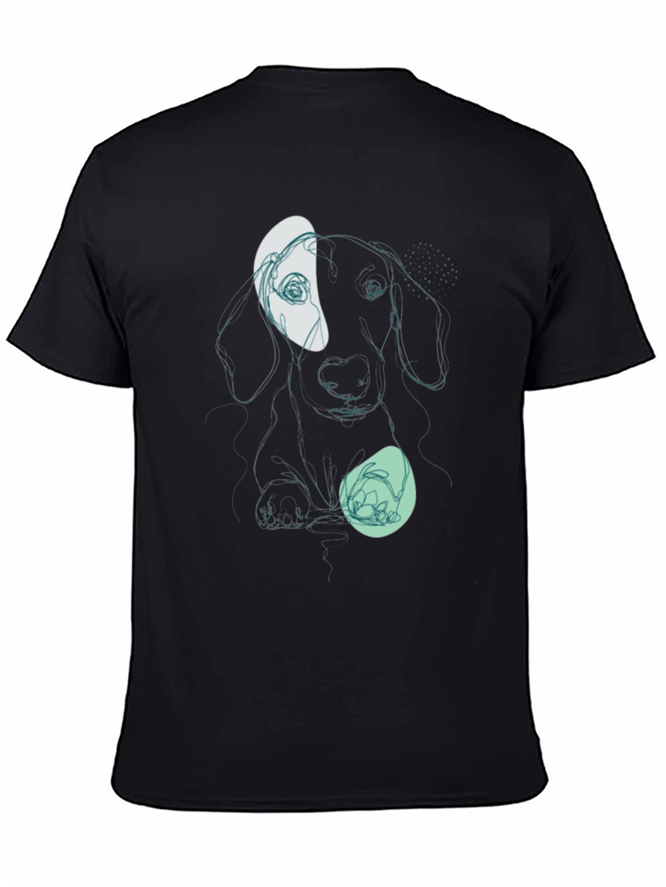 Black Dachshund Line Art Graphic Tee - Modern Casual Style view 4