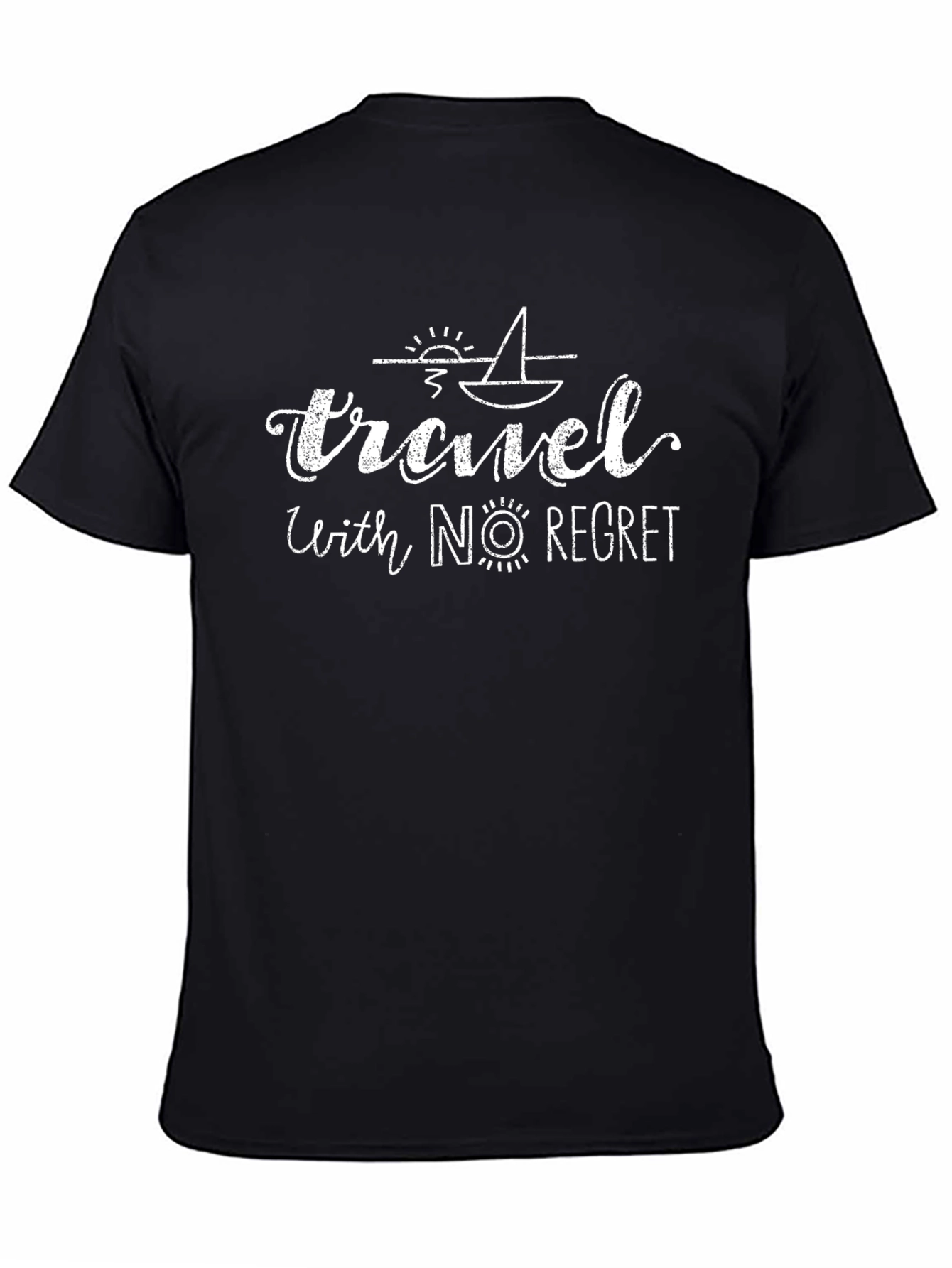 Black Travel with No Regret Black T-Shirt view 4