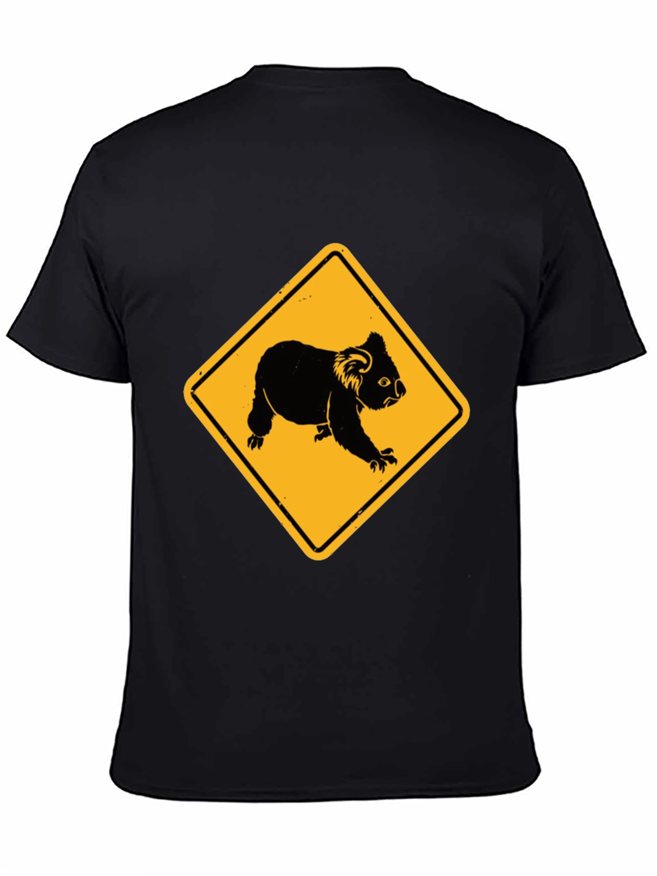 Black Koala Crossing Black T-Shirt view 4