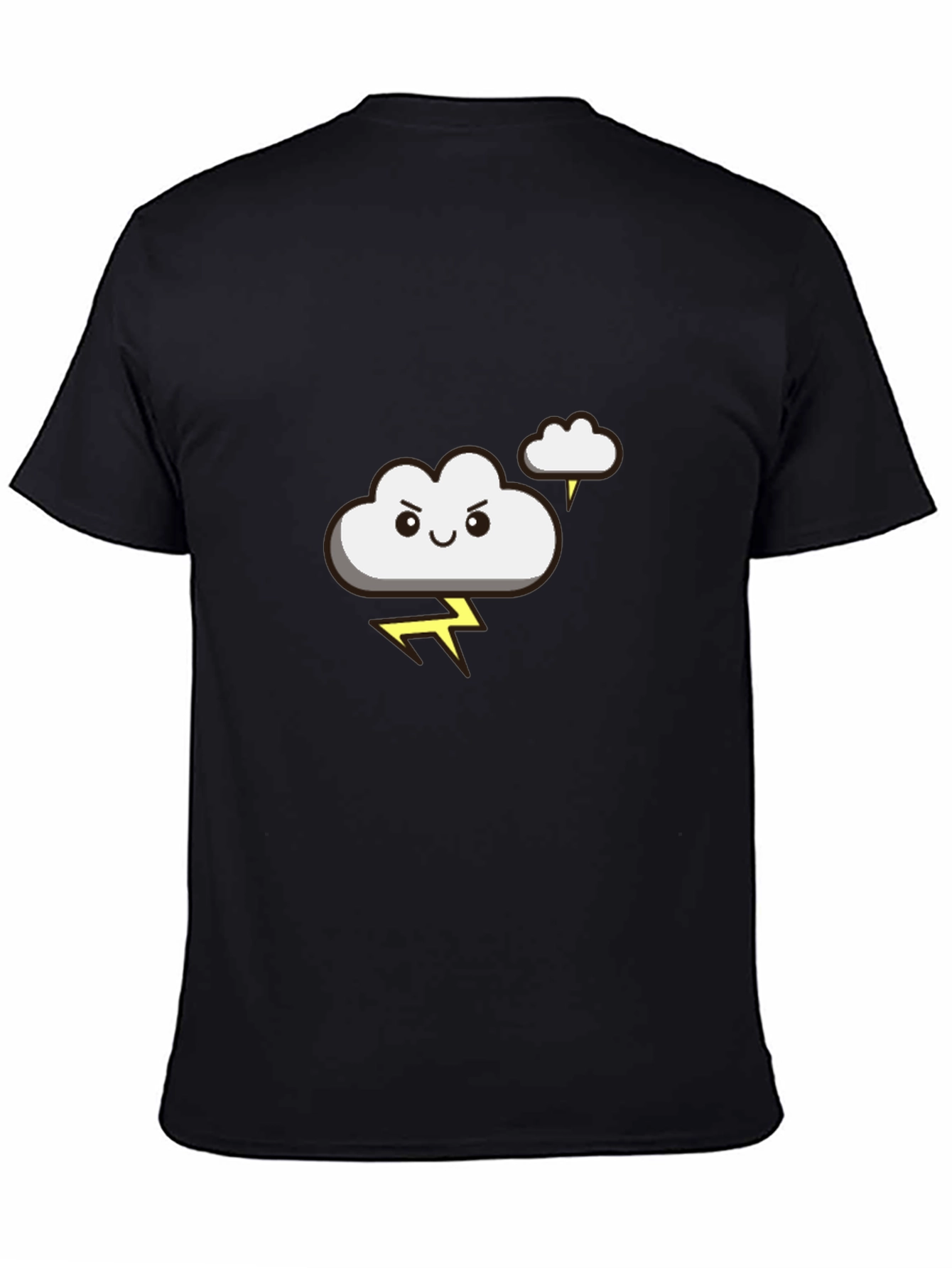 Black Funny Storm Cloud Graphic Tee - Black T-Shirt view 4