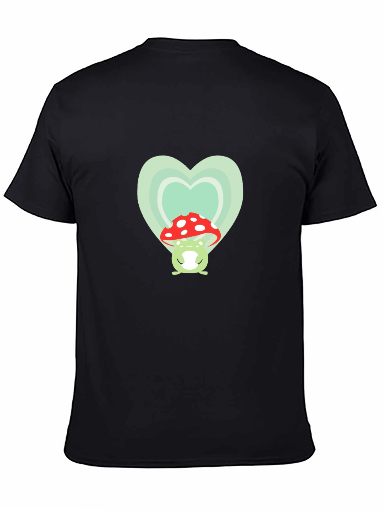 Black Frog Mushroom Heart Graphic Tee view 4