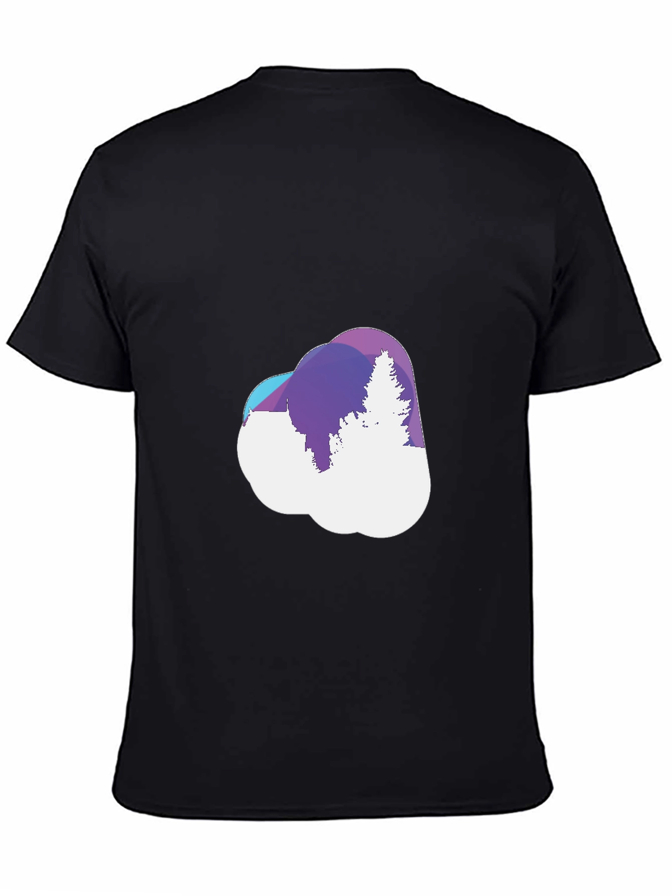 Black Abstract Forest Cloud Tee - Stylish Graphic T-Shirt view 4