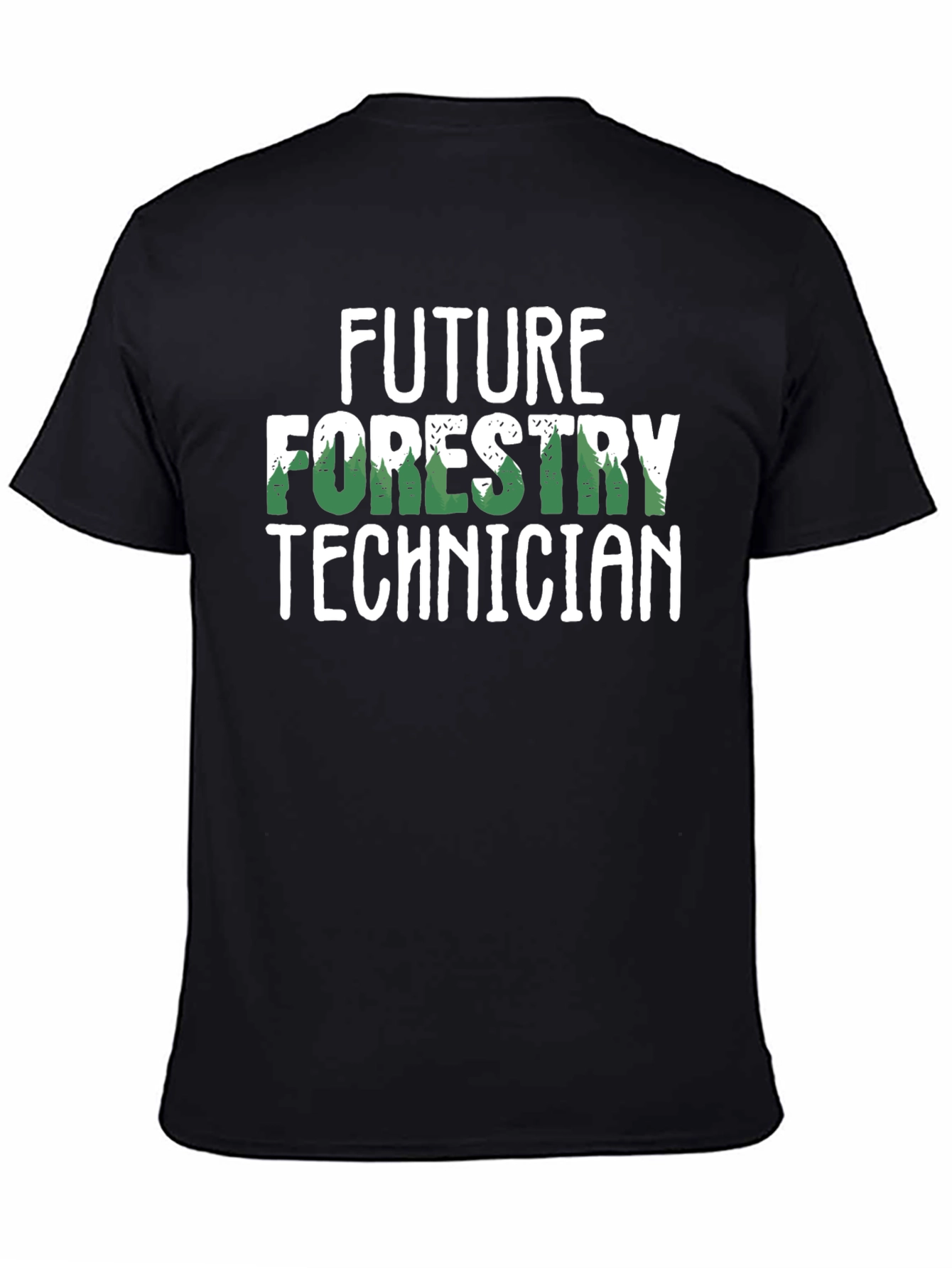 Black Future Forestry Technician Graphic T-Shirt view 4
