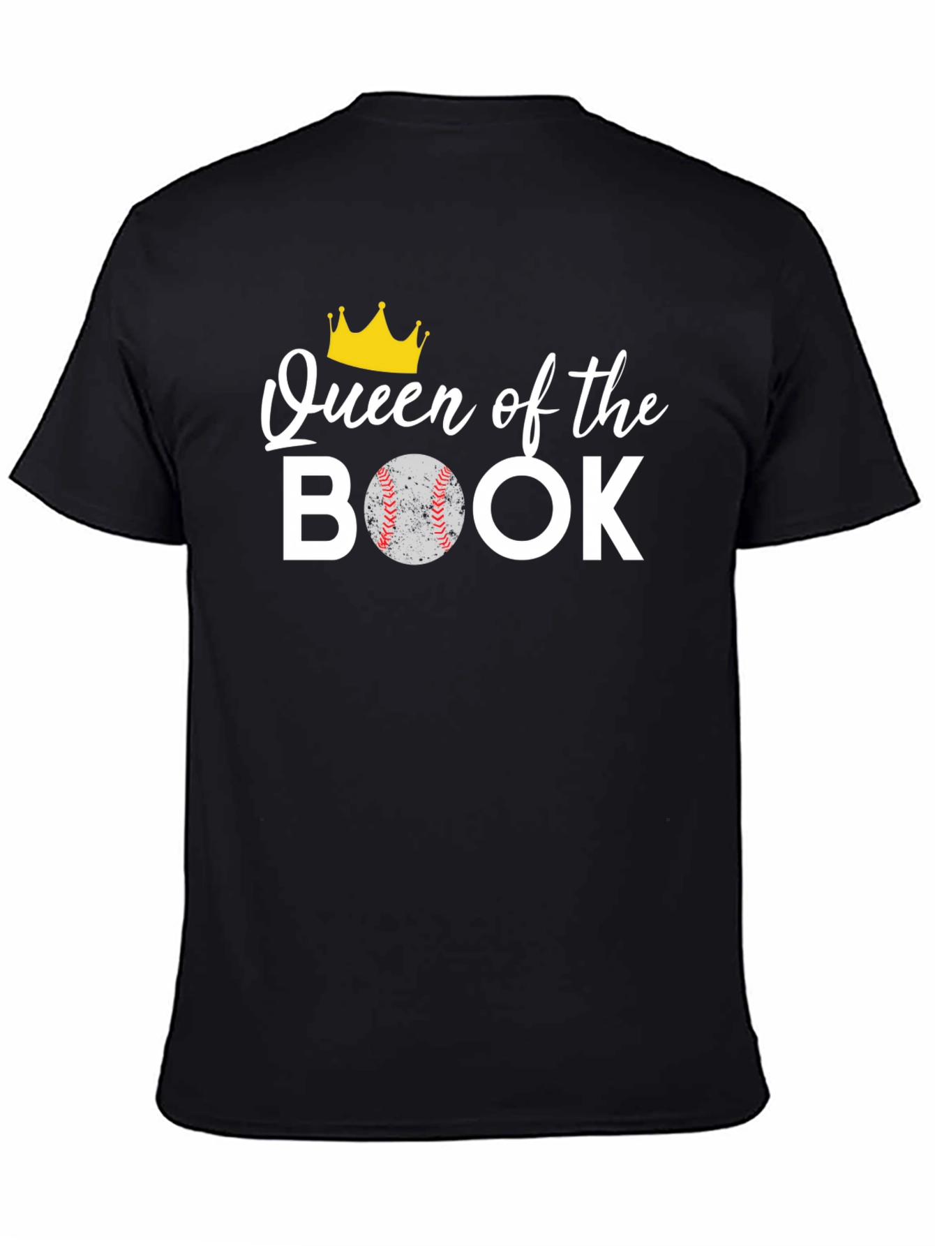 Black Queen of the Book Baseball T-Shirt view 4