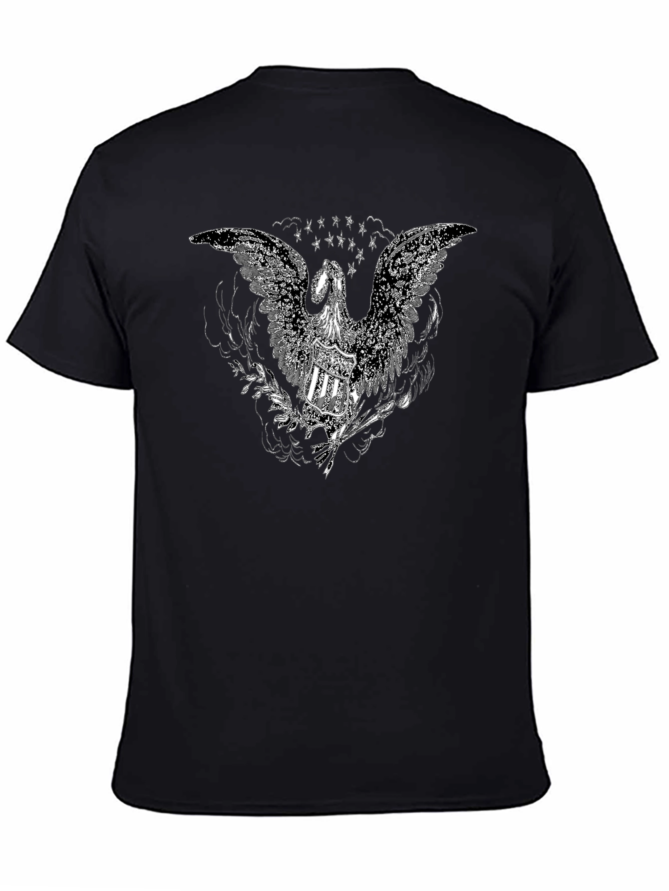 Black Black T-Shirt with Eagle Design view 4