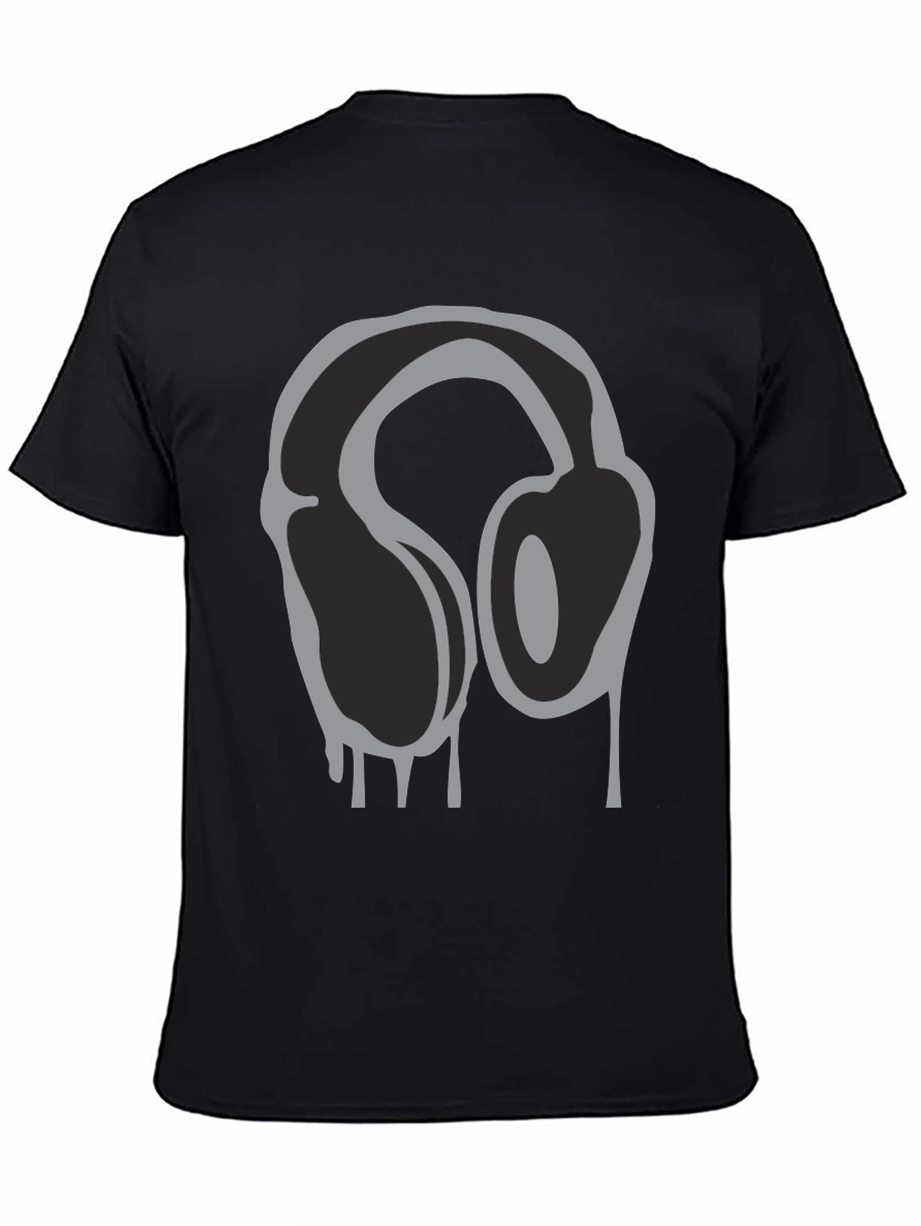 Black Headphone Drip Graphic T-Shirt - Black view 4