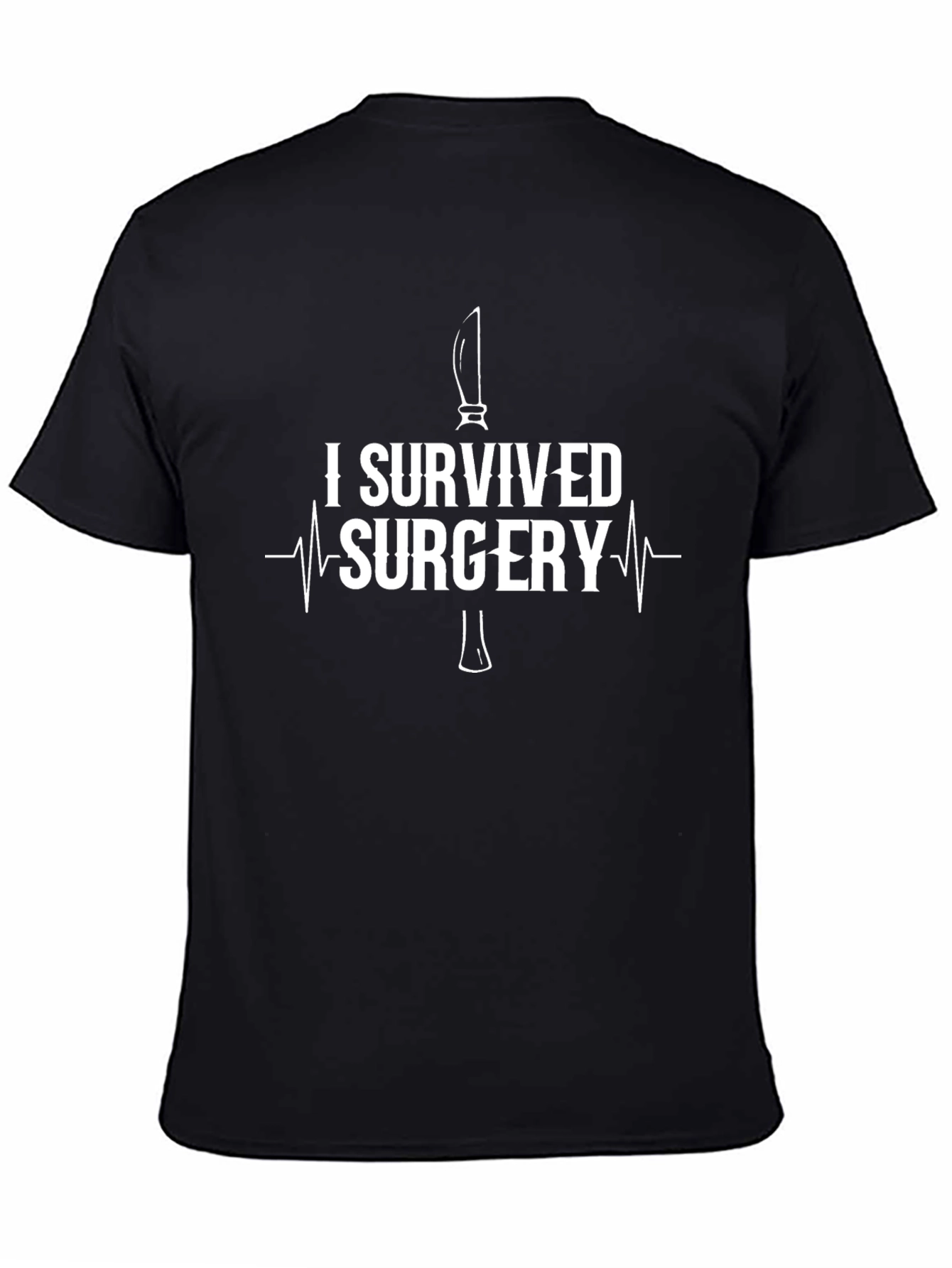 Black I Survived Surgery T-Shirt view 4