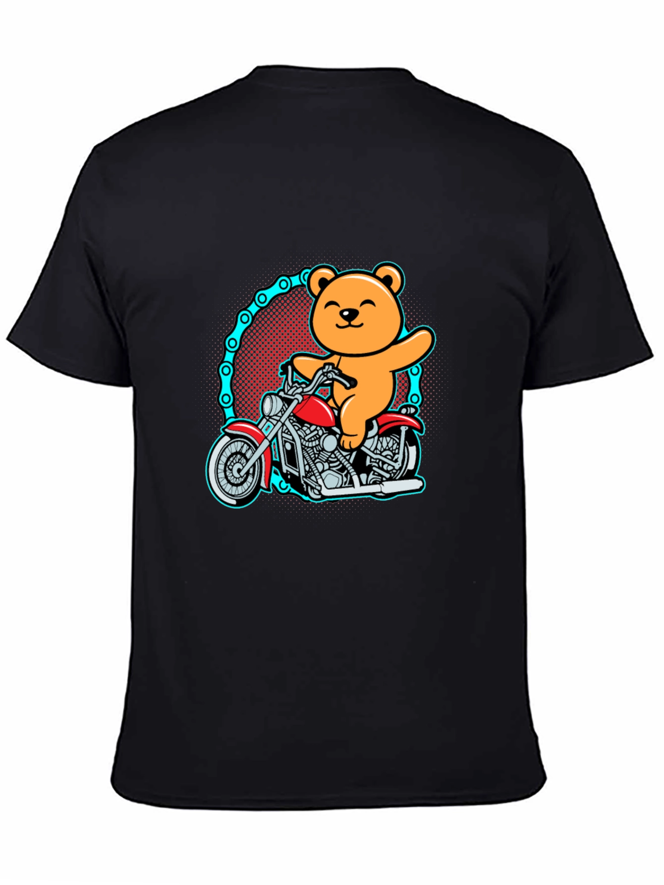 Black Bear on Motorcycle Graphic T-Shirt view 4