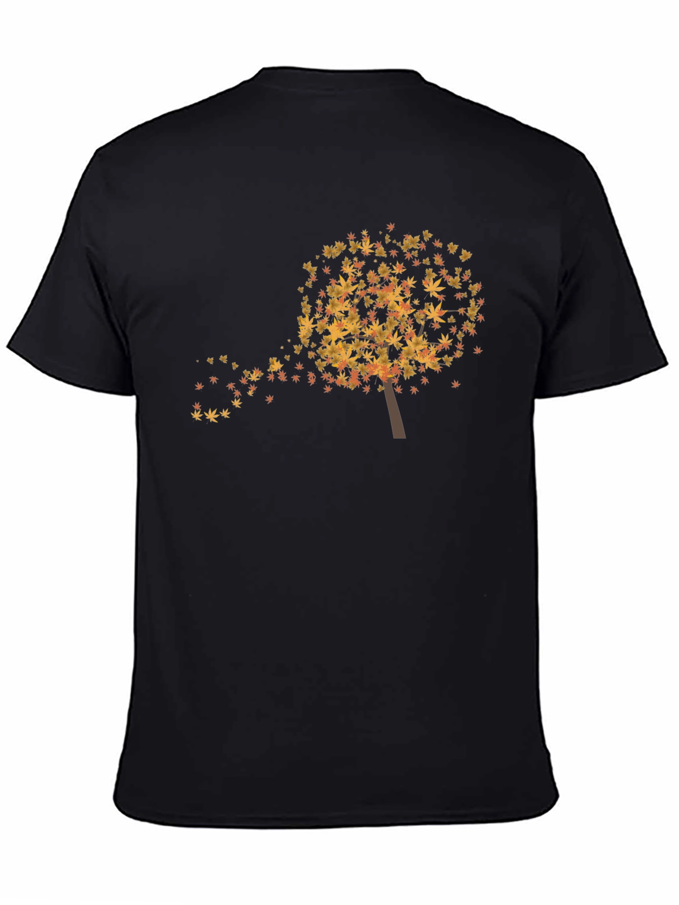 Black Fall Leaves Tree Graphic T-Shirt - Soft & Stylish view 4