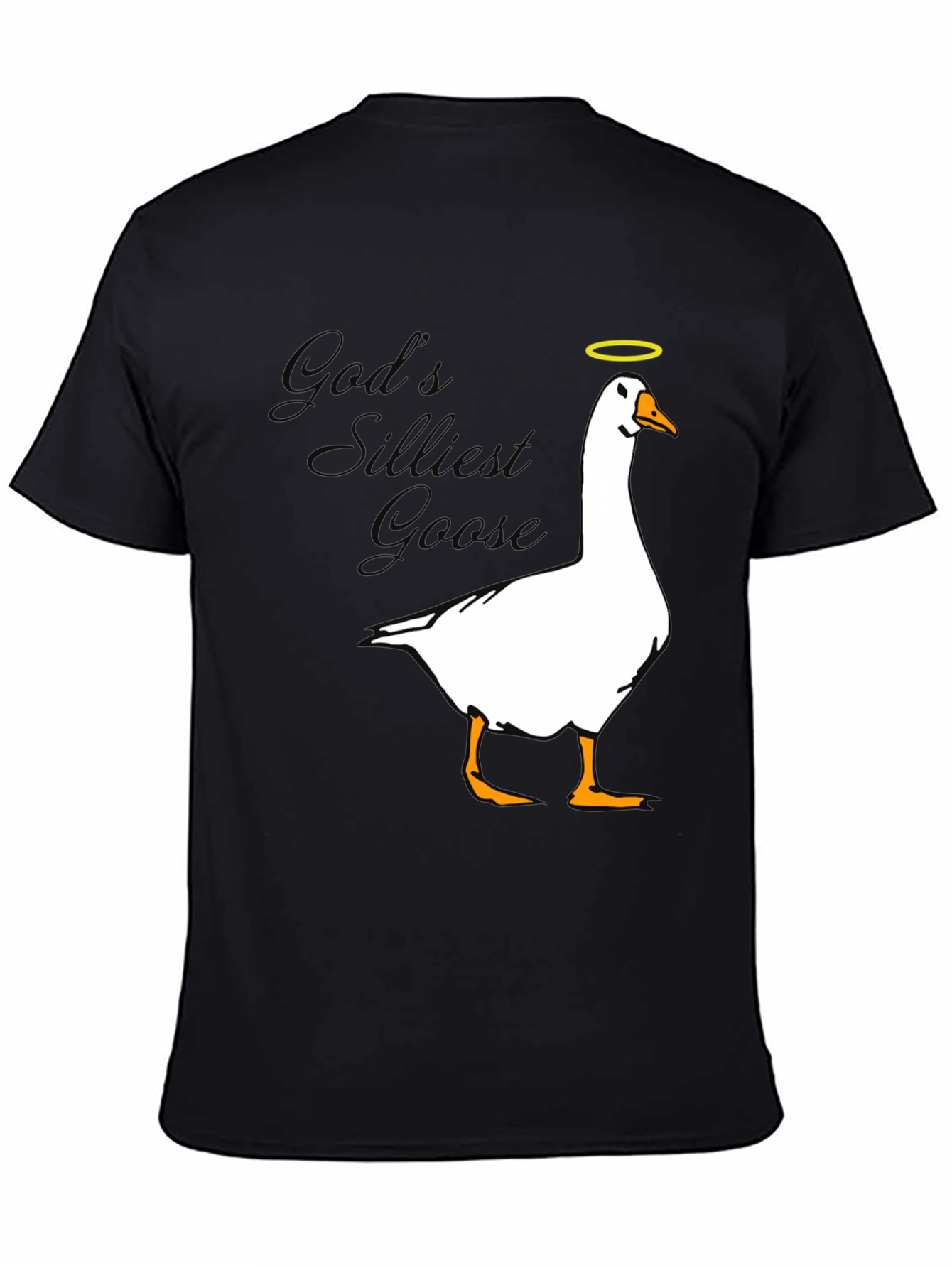 Black God's Silliest Goose T-Shirt - Black view 4