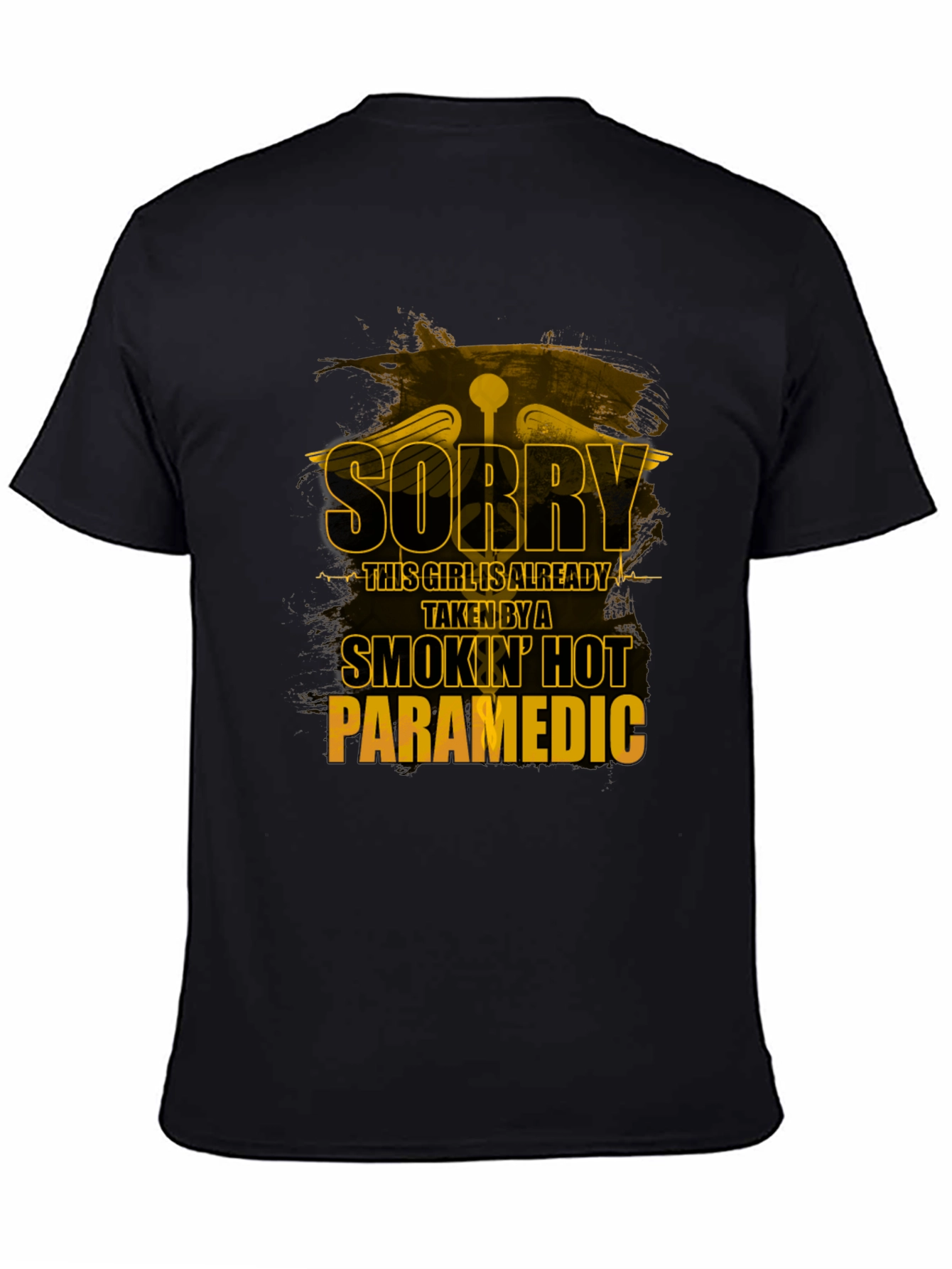 Black Smokin' Hot Paramedic T-Shirt - Funny Gift view 4