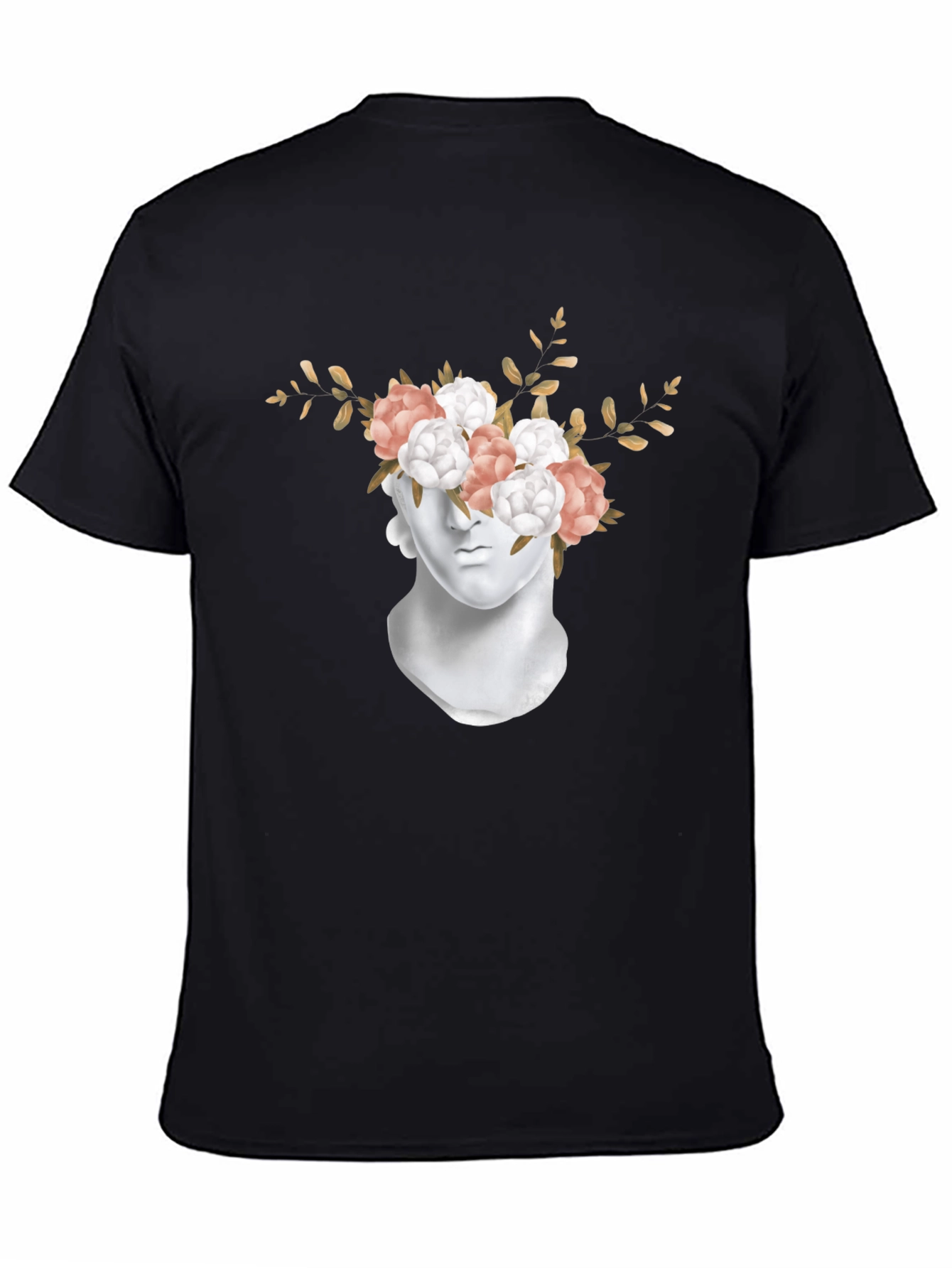 Black Floral Statue Graphic Tee view 4