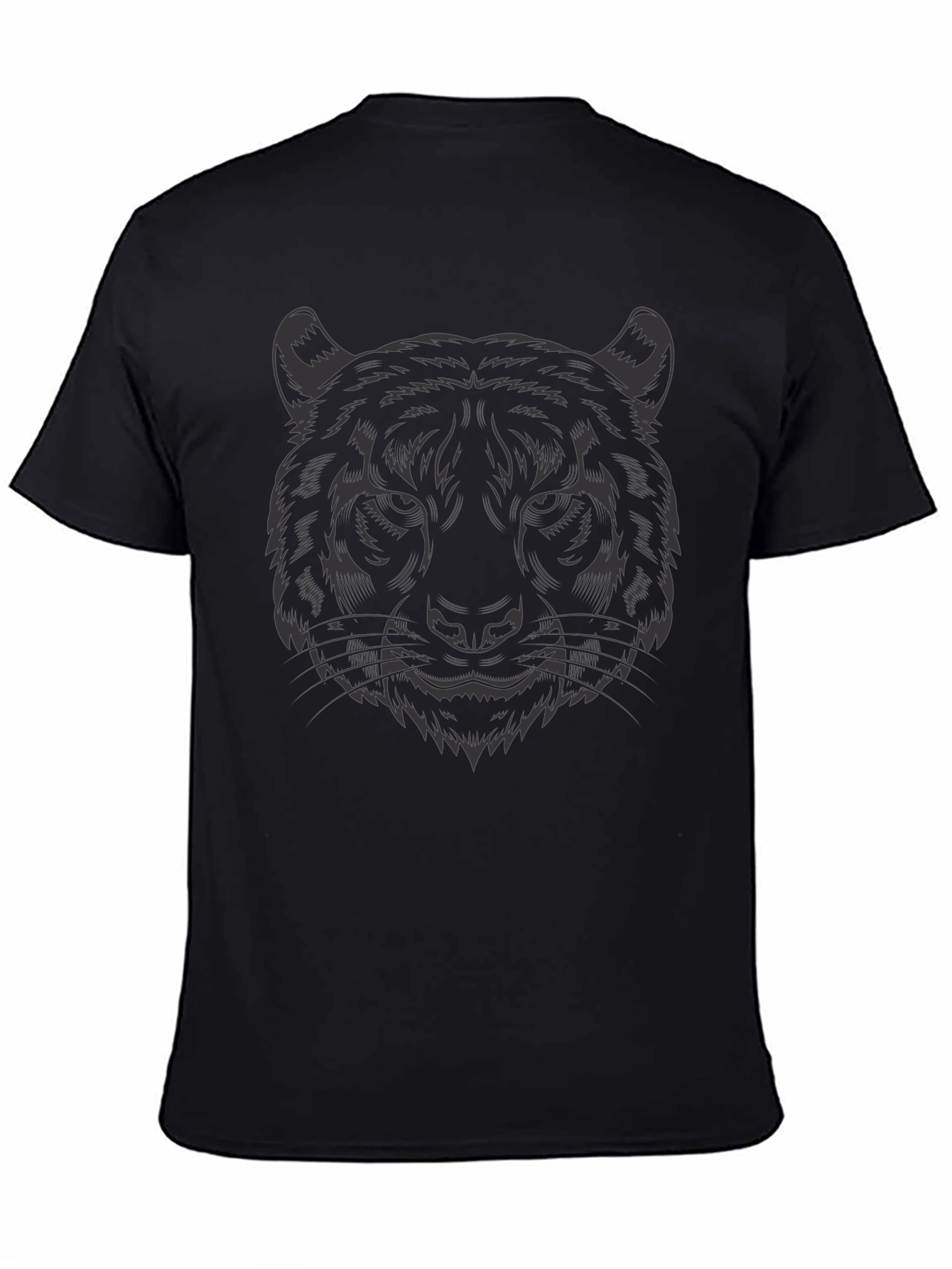 Black Tiger Graphic Black T-Shirt view 4