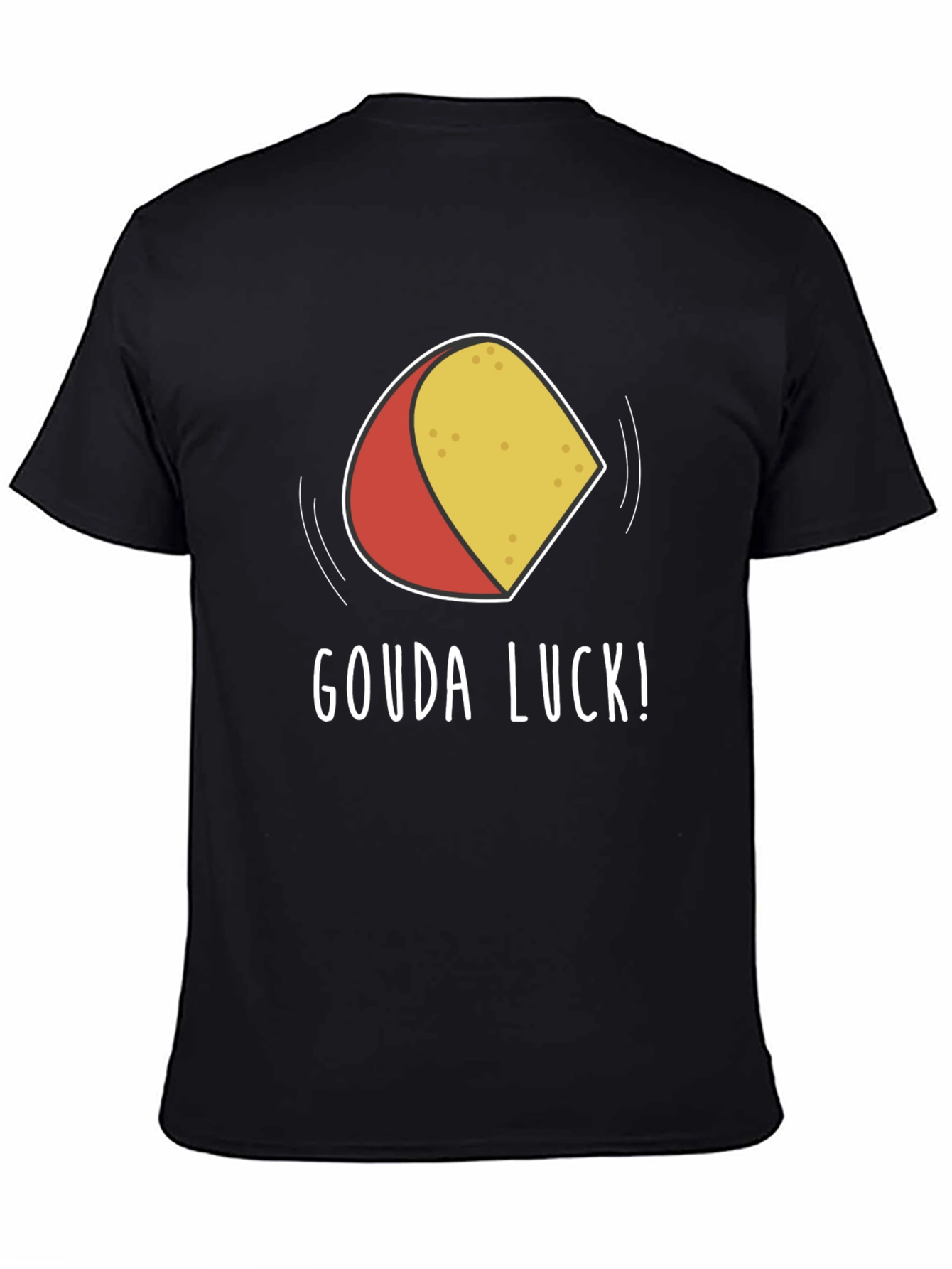 Black Gouda Luck Graphic T-Shirt - Funny Cheese Pun Tee view 4