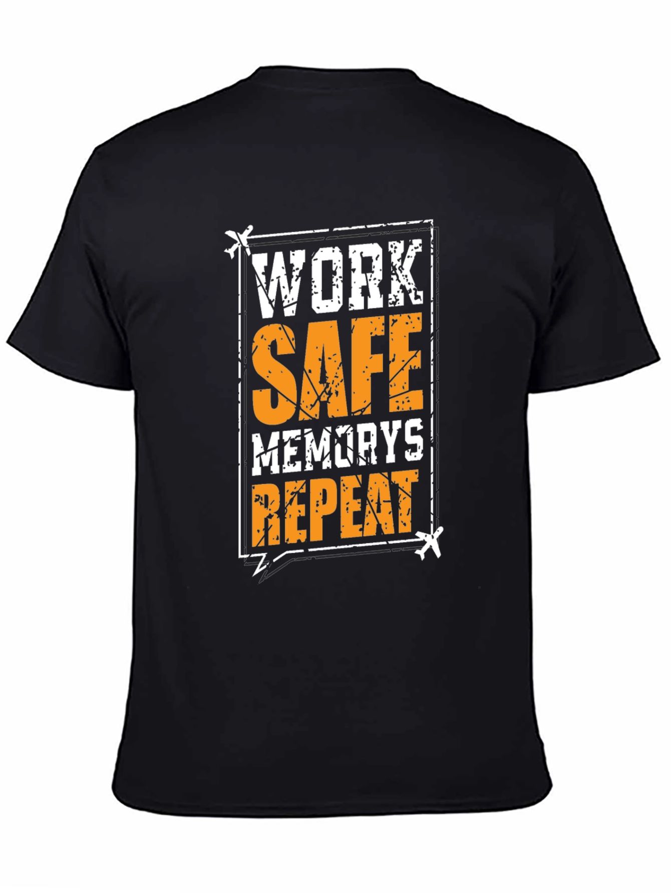Black Work Safe Memories Repeat Black T-Shirt view 4