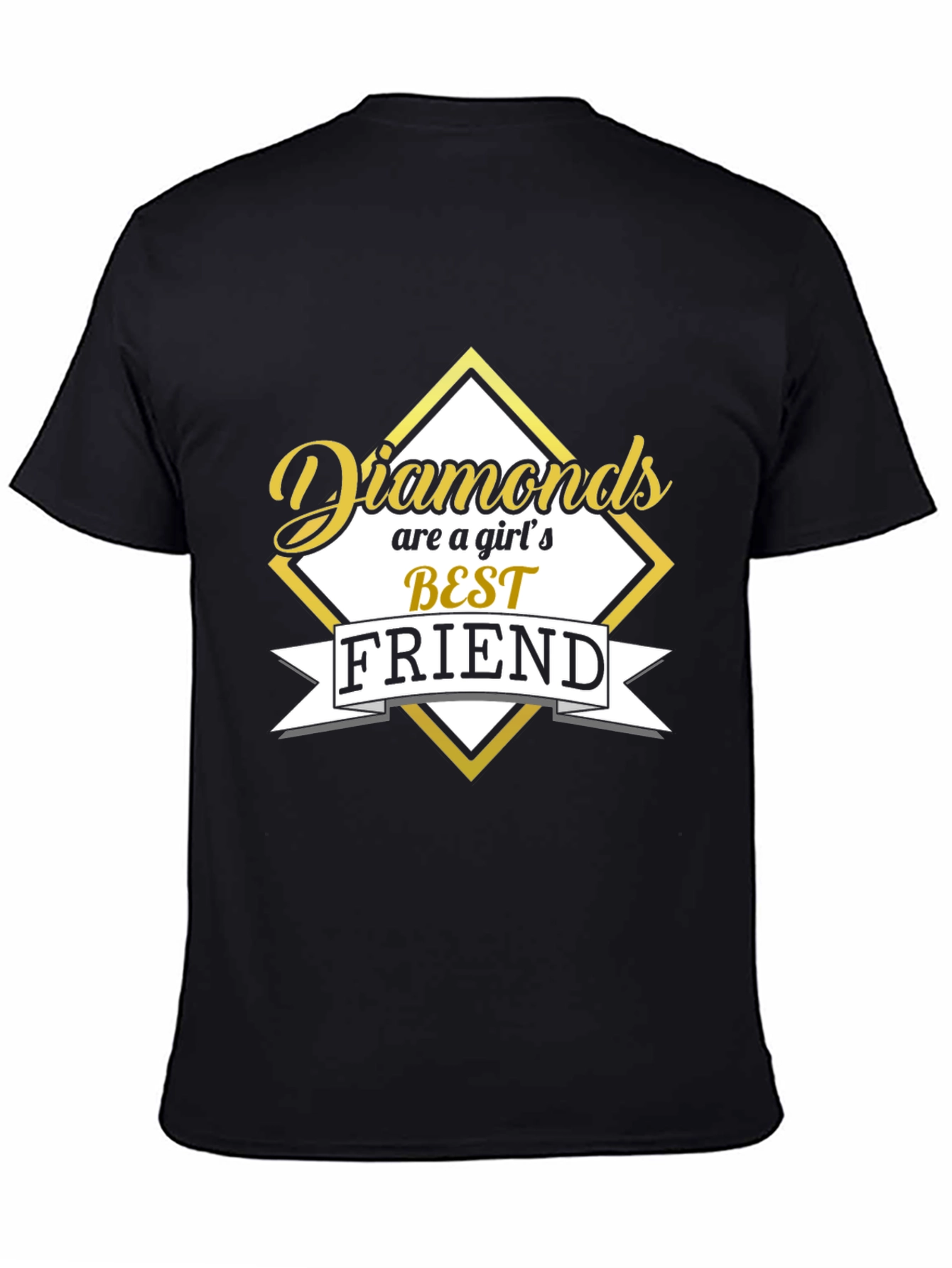 Black Diamonds Are a Girl's Best Friend Black Graphic Tee view 4
