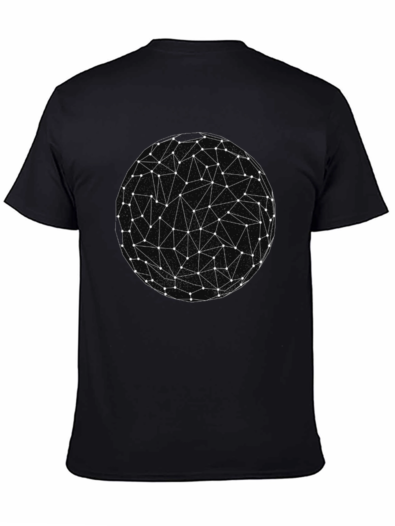 Black Abstract Geometric Sphere Graphic Tee - Modern Minimalist view 4
