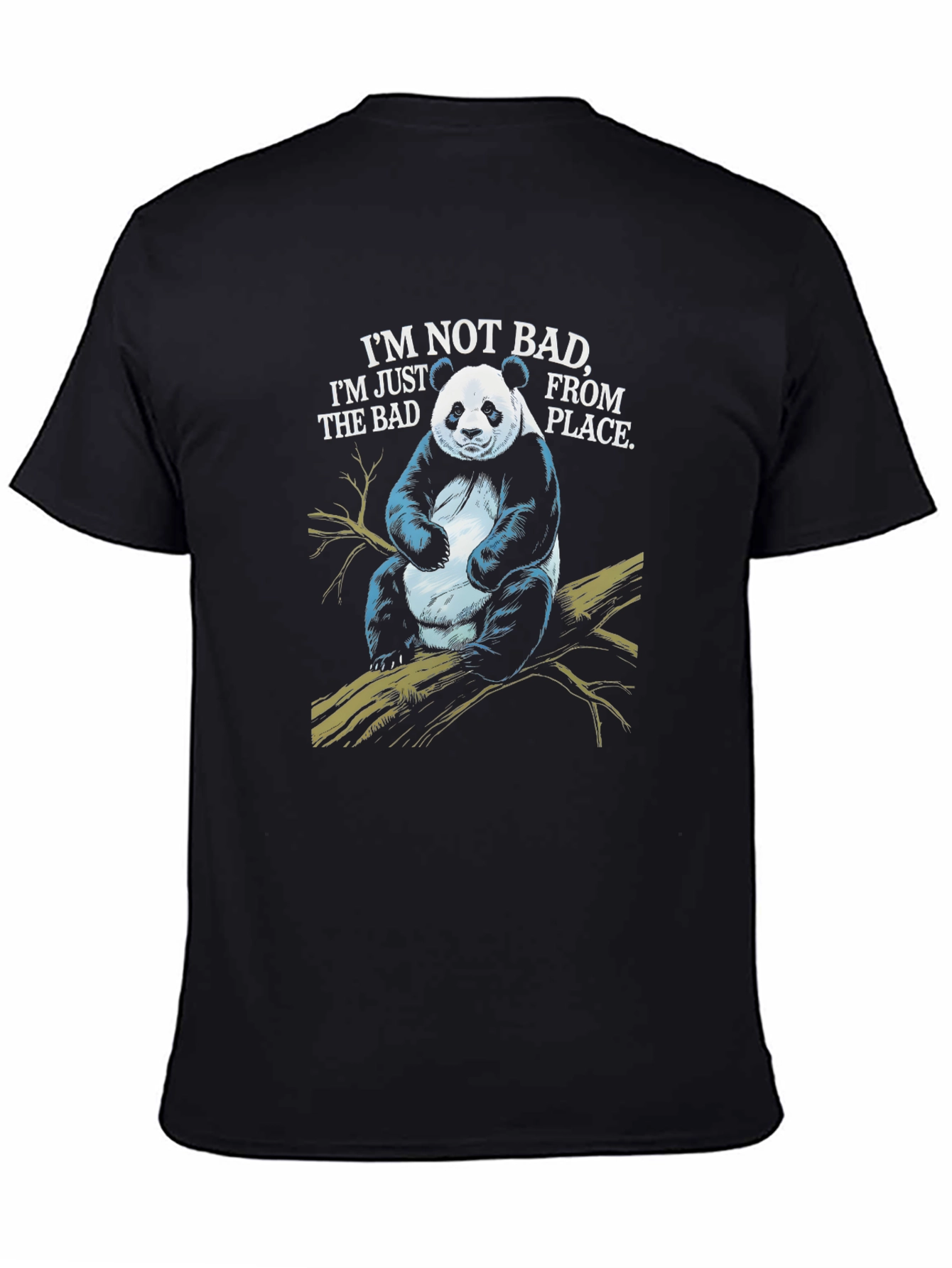Black Panda 'Not Bad' Graphic T-Shirt - Funny Men's Tee view 4