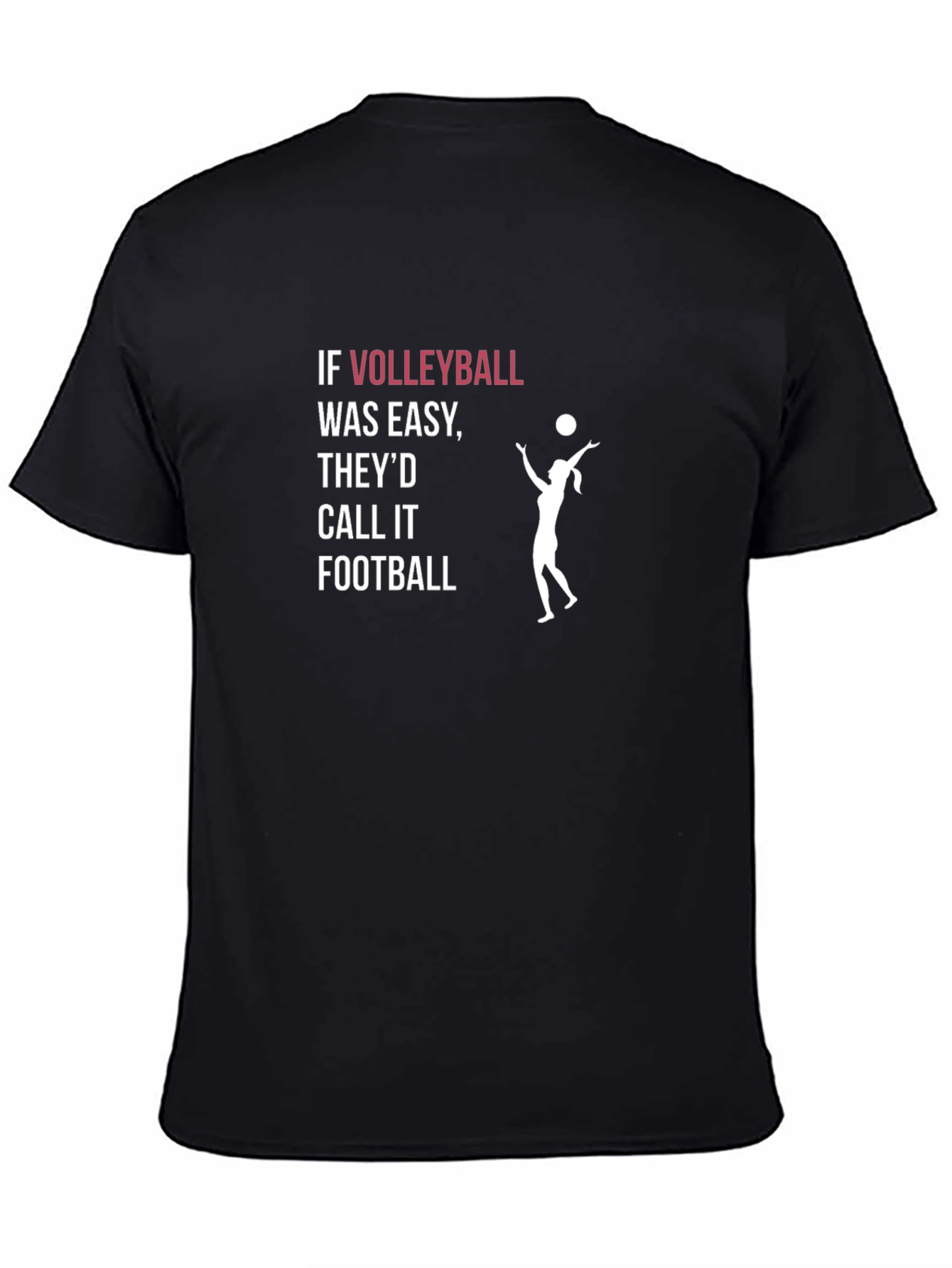 Black Volleyball Graphic T-Shirt - Funny Sports Tee view 4