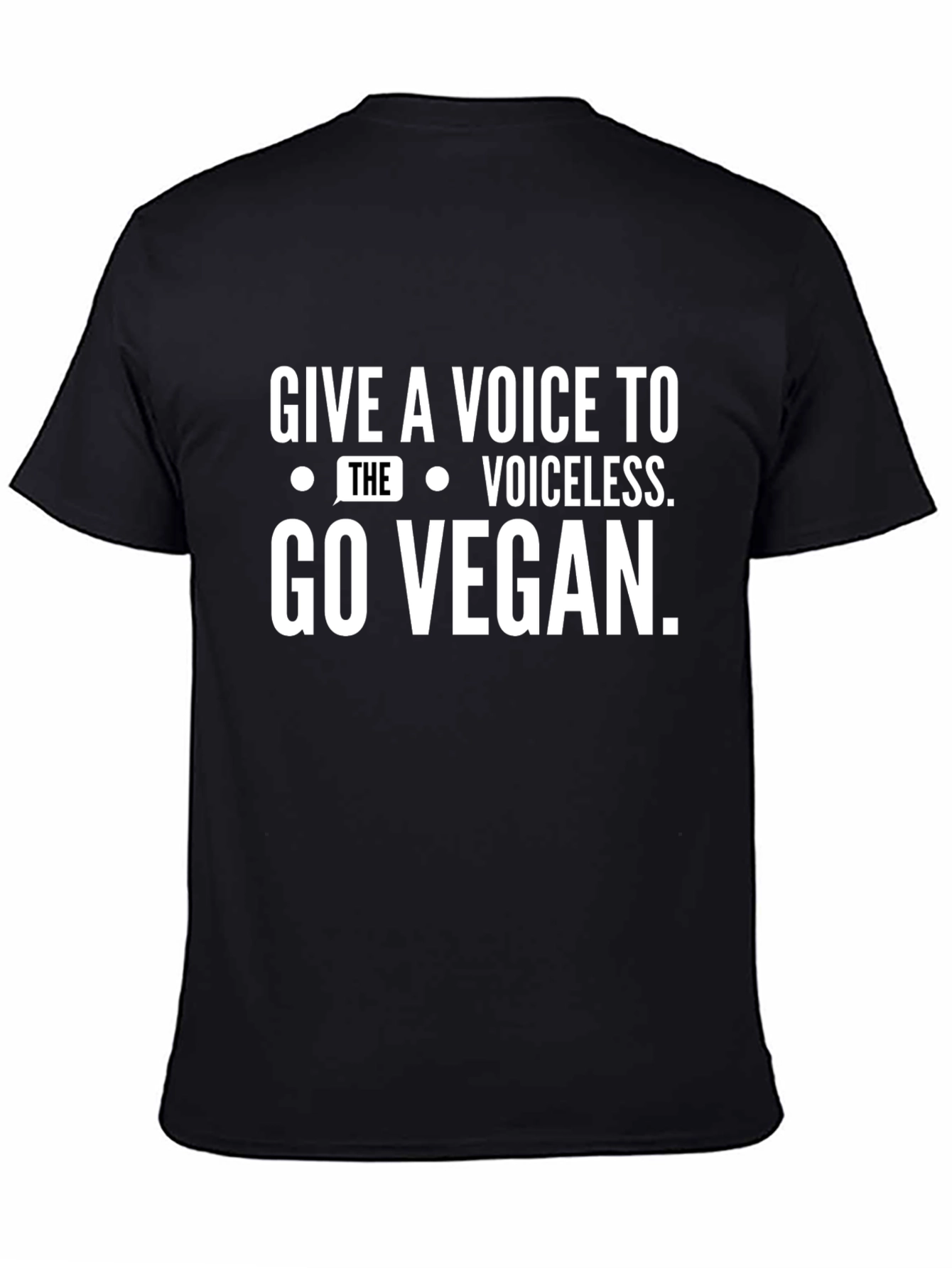 Black Vegan Voice Black T-Shirt view 4