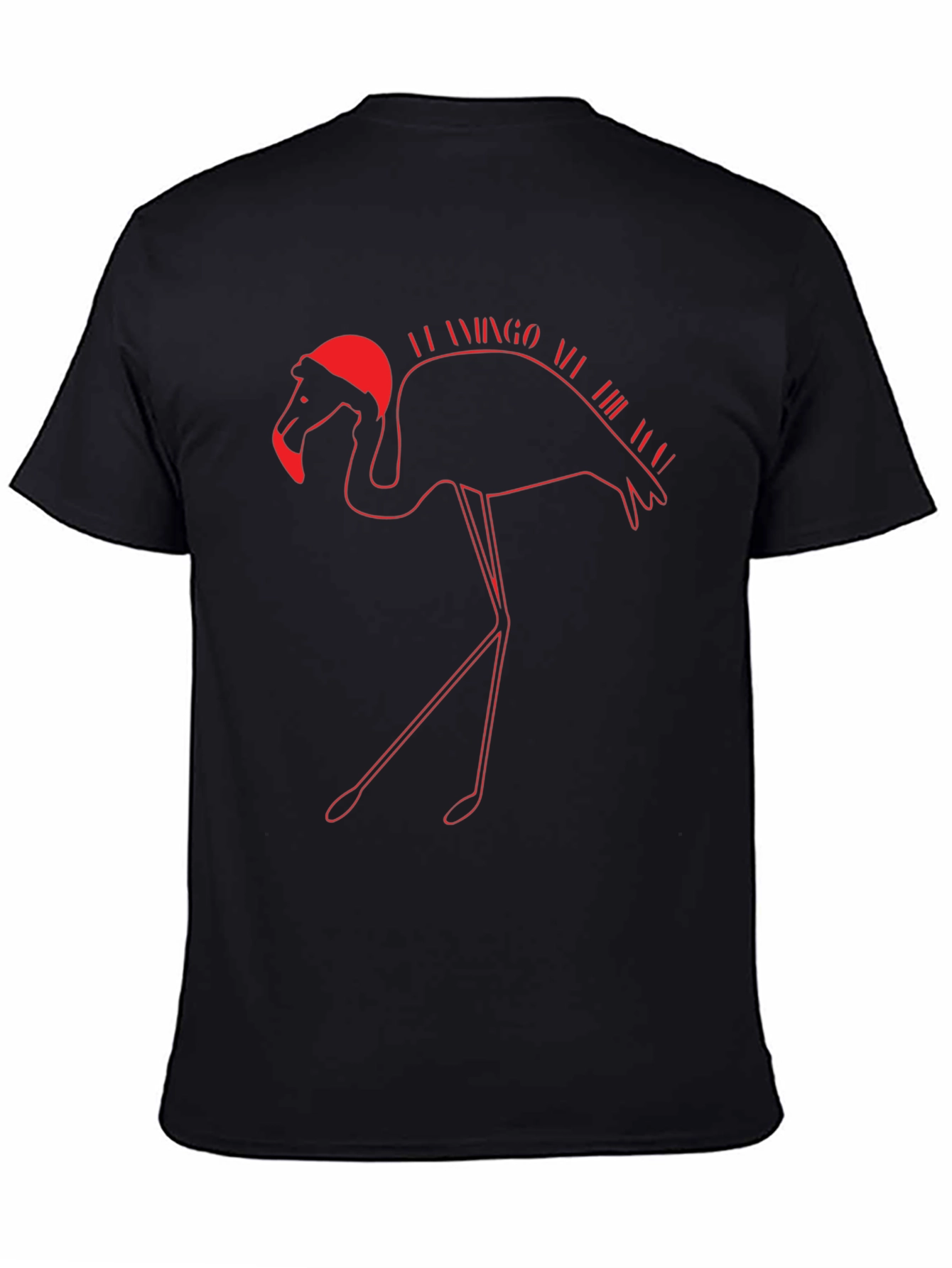Black Festive Flamingo T-Shirt - Holiday Apparel view 4