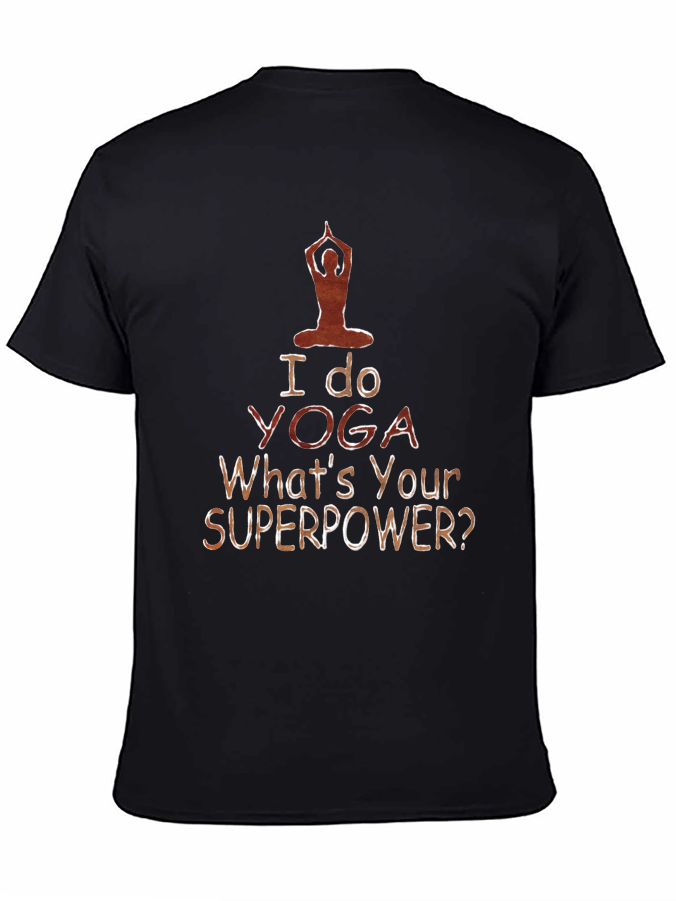 Black Yoga Superpower Tee - Mens Black T-Shirt view 4